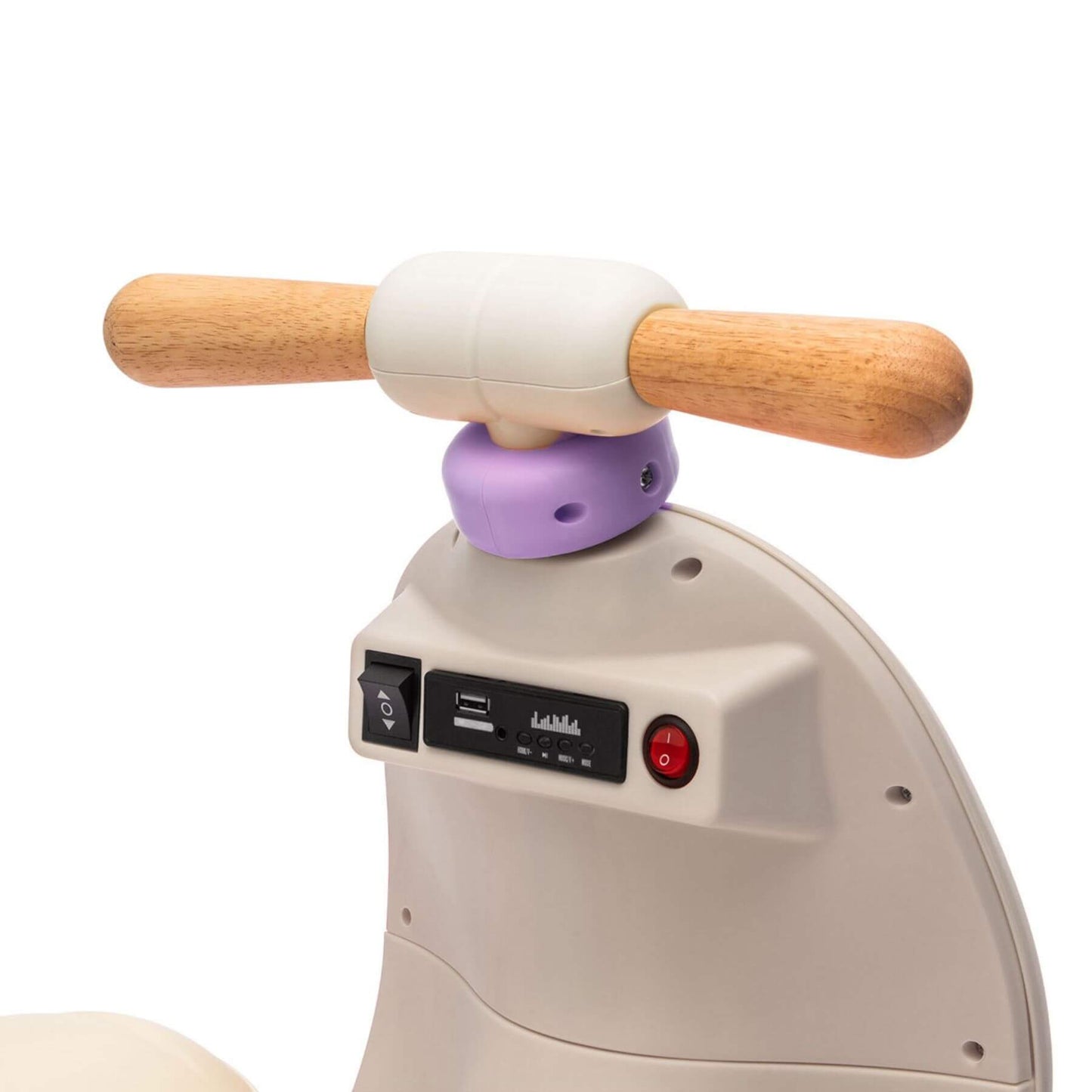 Close-up of HIFINE 12V Kids Ride On Electric Motorcycle - Purple