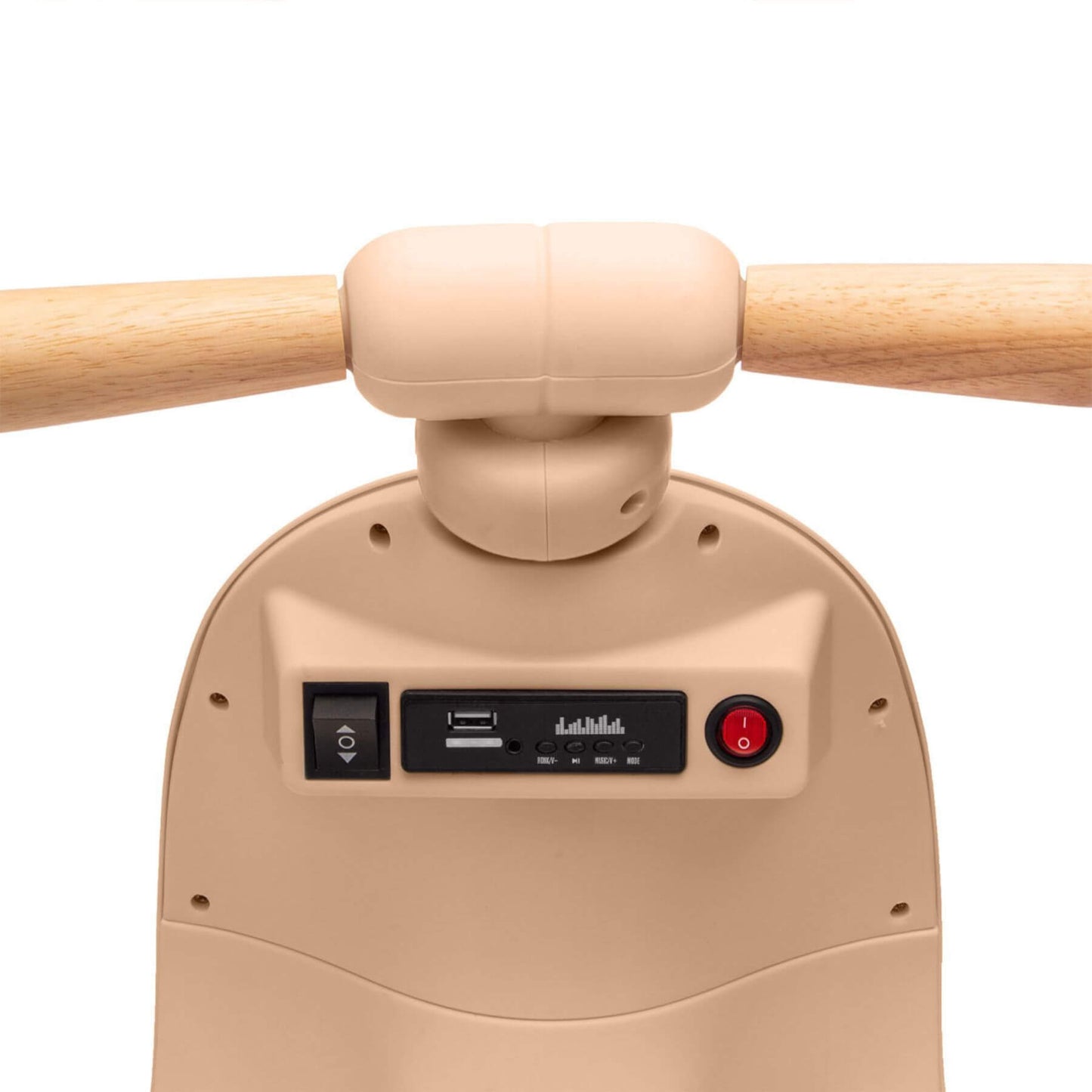 Close-up of ToyRides Elite 12V Kids Ride On Electric Motorcycle - Beige