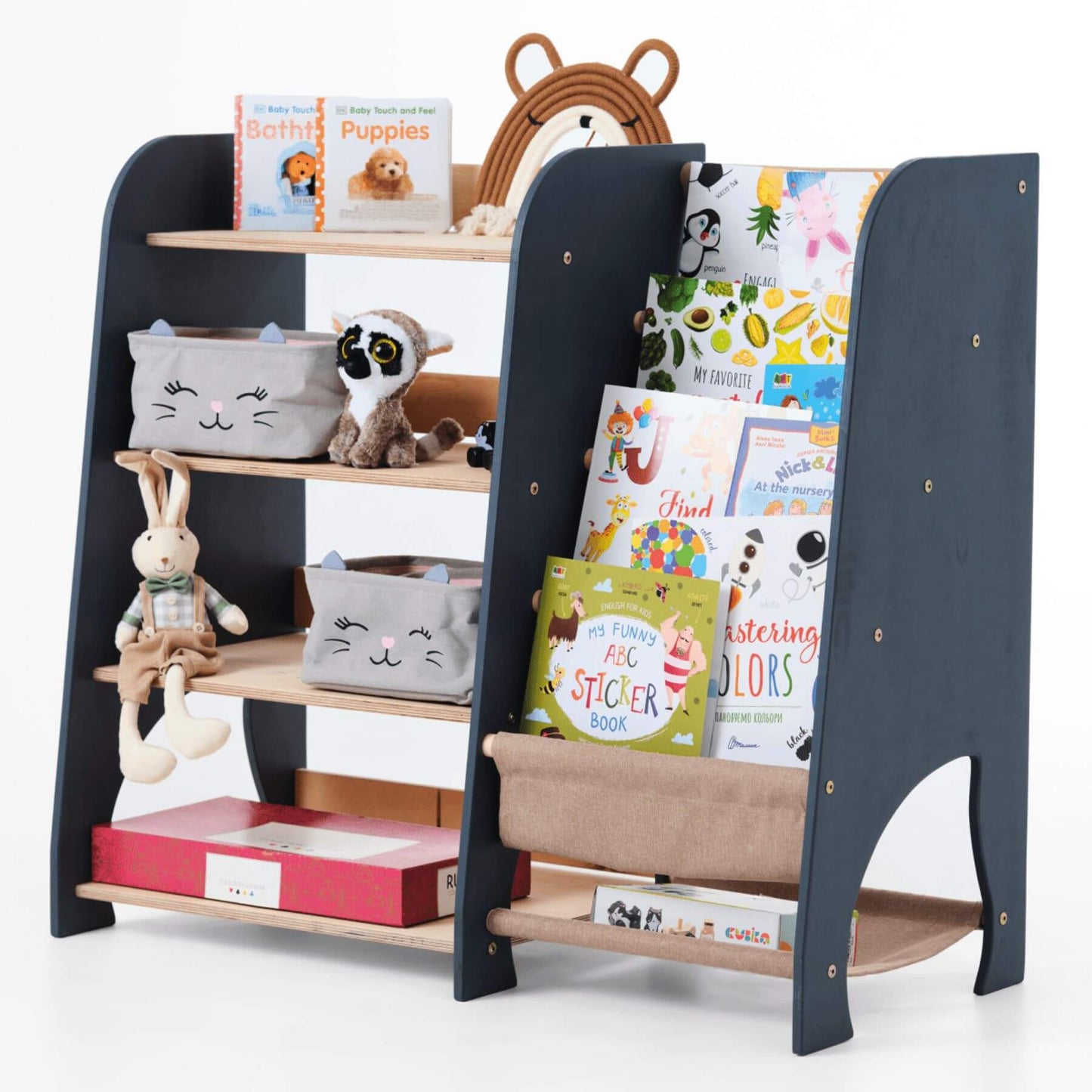 Goodevas Montessori Shelves for Toddler 2in1 Graphite