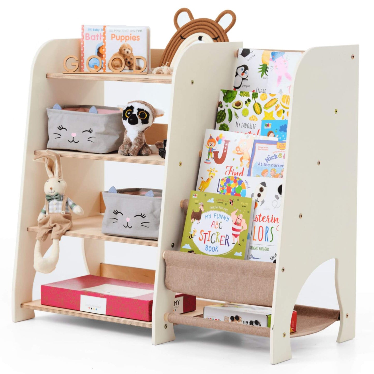 Goodevas Montessori Shelves for Toddler 2in1 Ivory