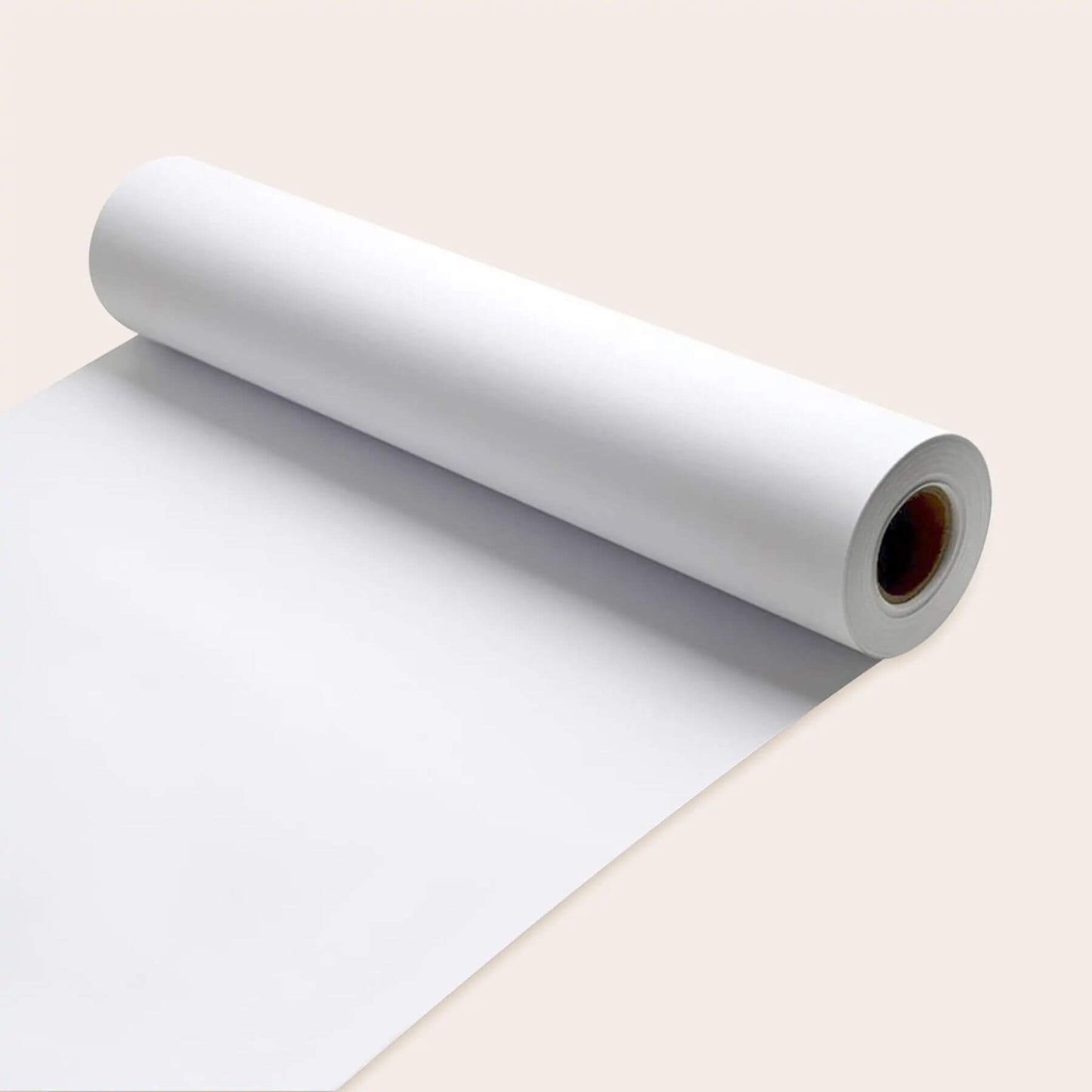 Roll of white paper on a beige background