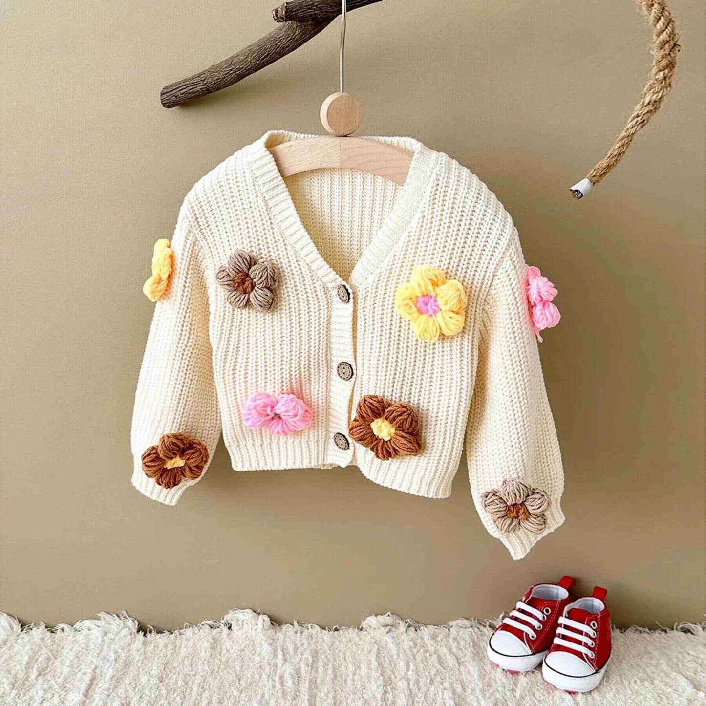RYAN AND REMI 3D Flower Cardigan