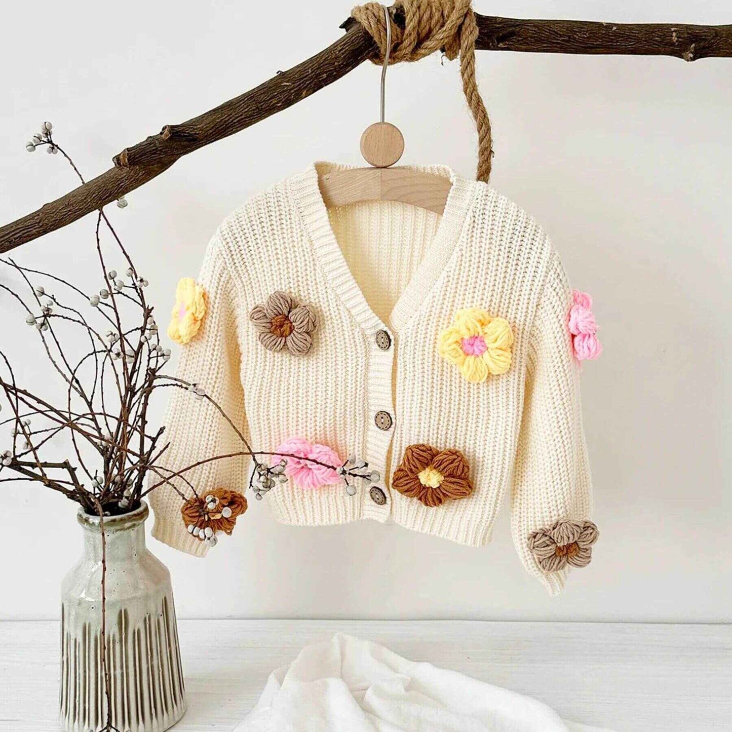 RYAN AND REMI 3D Flower Cardigan