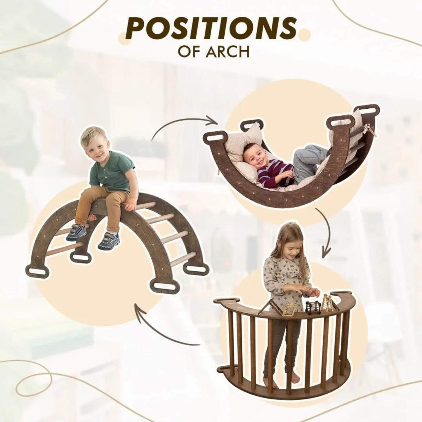 Goodevas 3in1 Montessori Climbing Set with children using it on a light background