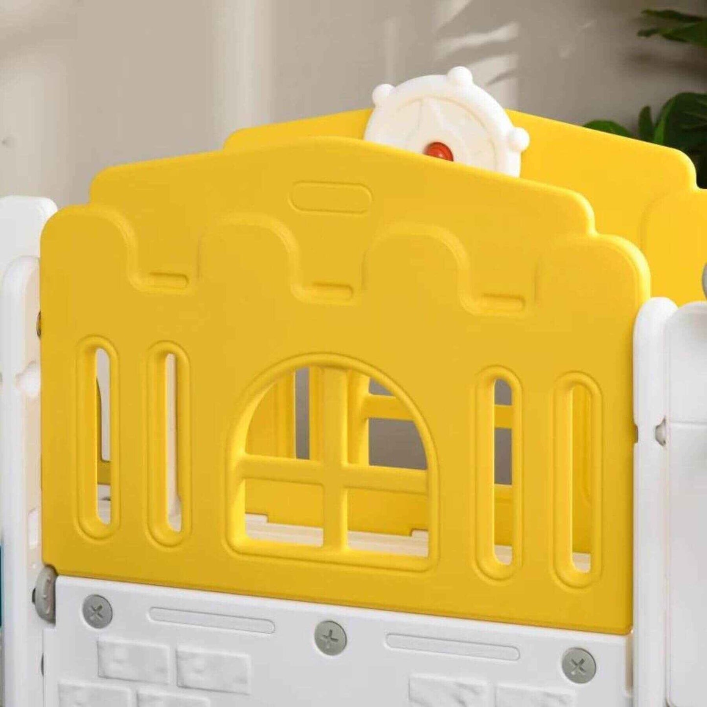 Detail of Qaba 8-in-1 Toddler Slide for Kids Age 1-3 Years Yellow