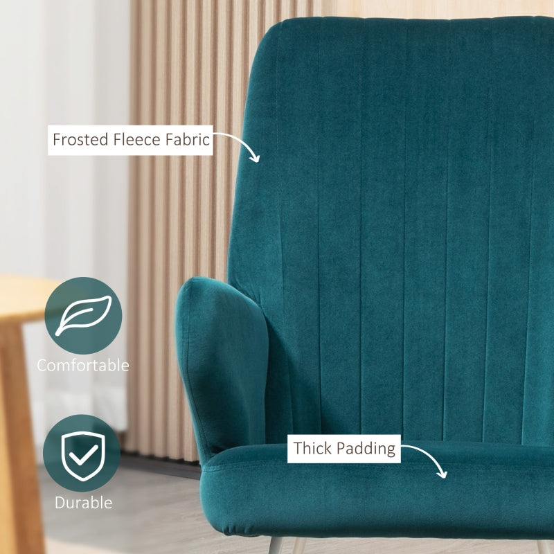 HOMCOM Modern Nursery Accent Rocking Chair | Wingback Chair | Blue