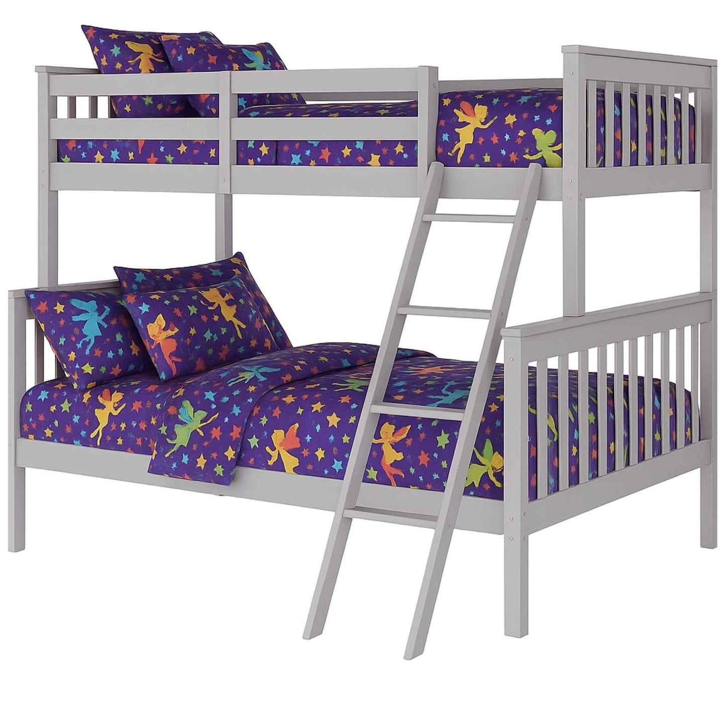 AFG BR Wooden Kids Twin Over Full Bunk Bed - Gray