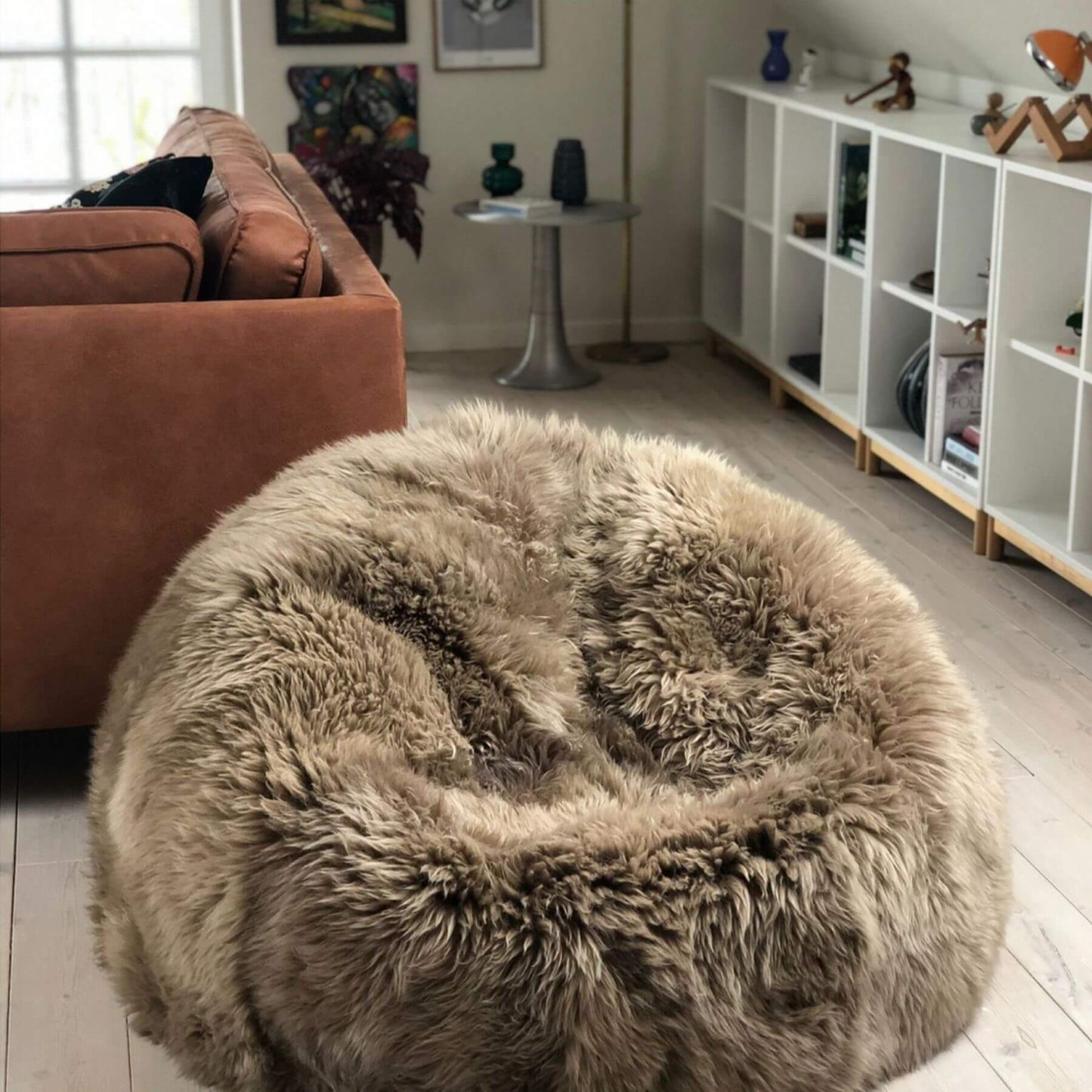 Bean Bag Chair, New Zealand Sheepskin, Dove