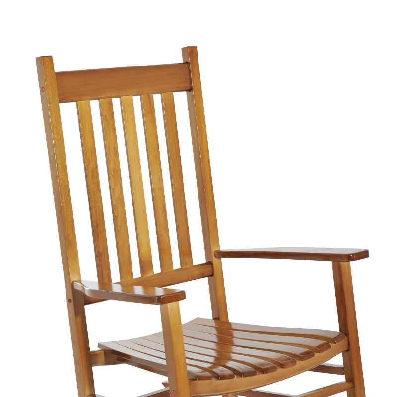 Outsunny Indoor/Outdoor Nursery Rocking Chair in Natural | Slatted for Indoor, Backyard & Patio