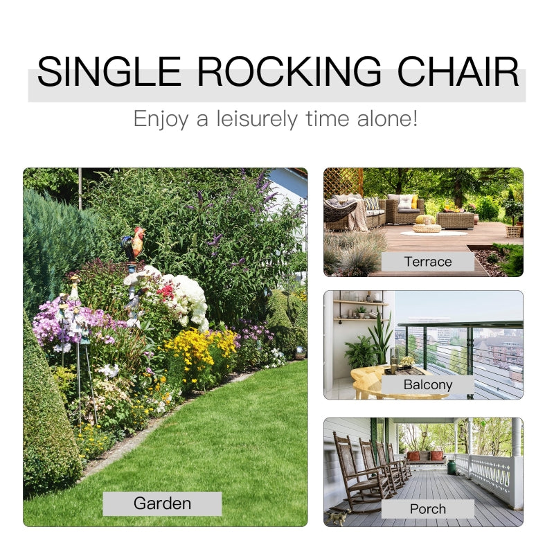 Outsunny Indoor/Outdoor Nursery Rocking Chair in Natural | Slatted for Indoor, Backyard & Patio