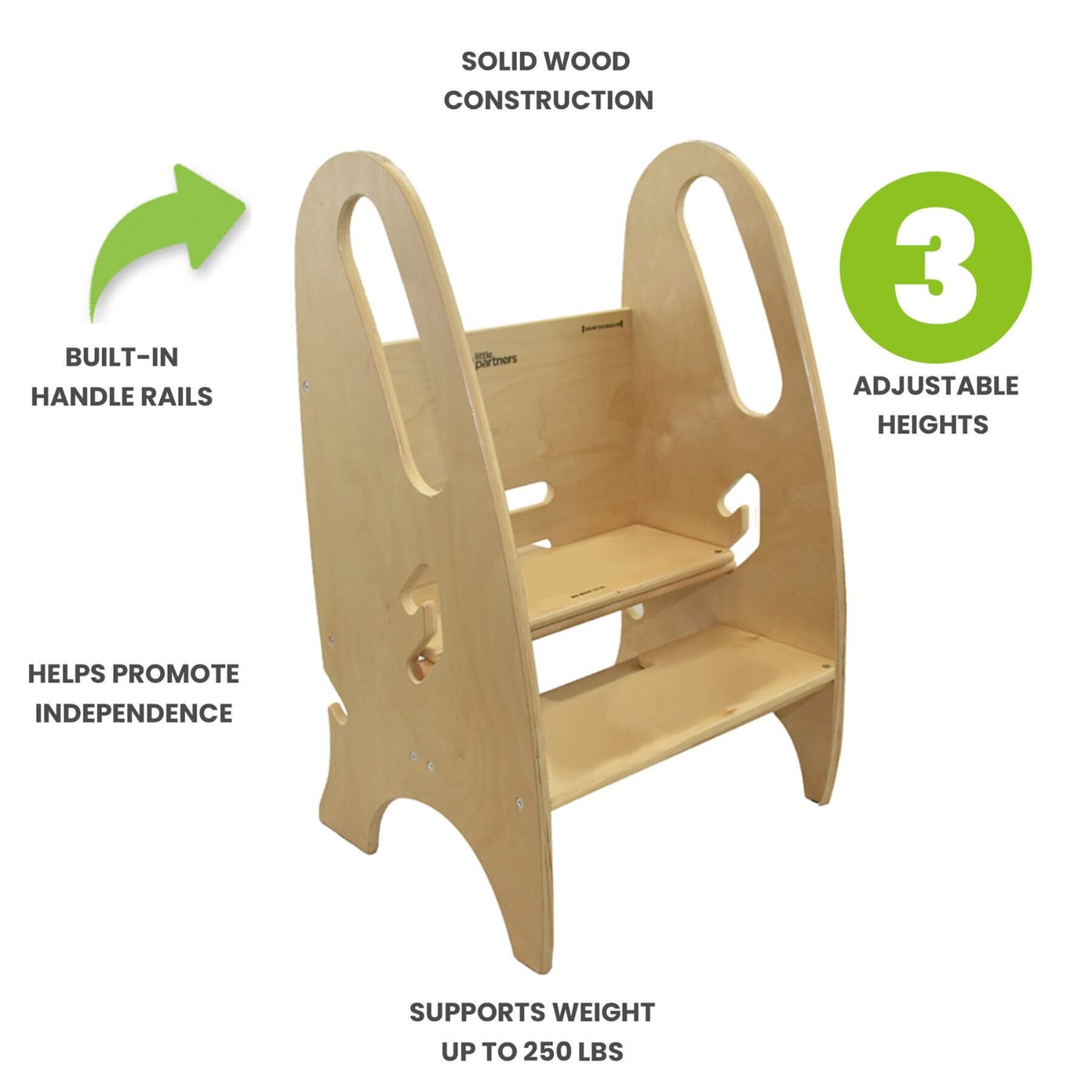Little Partners 3-in-1 Growing Step Stool Natural