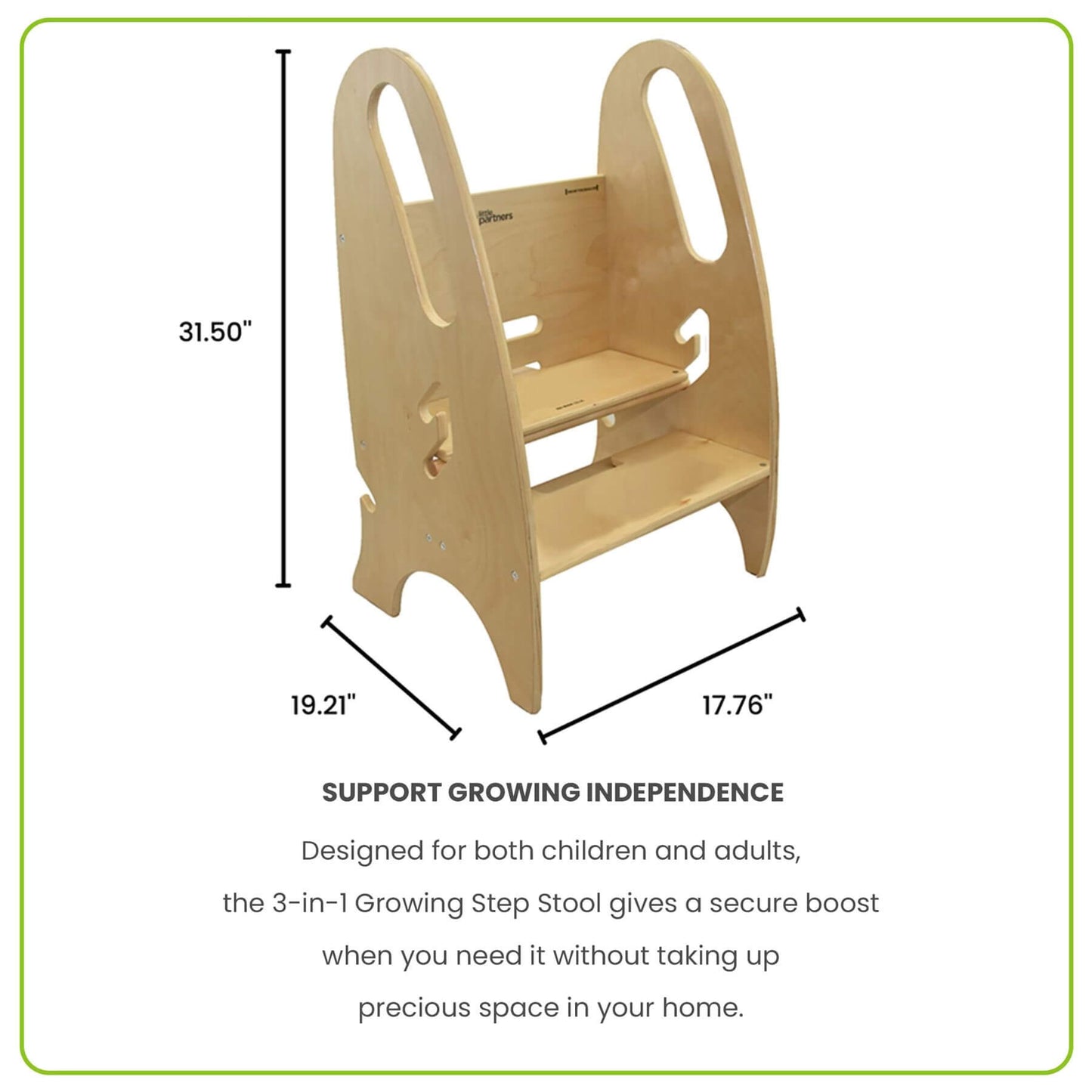 Little Partners 3-in-1 Growing Step Stool Natural