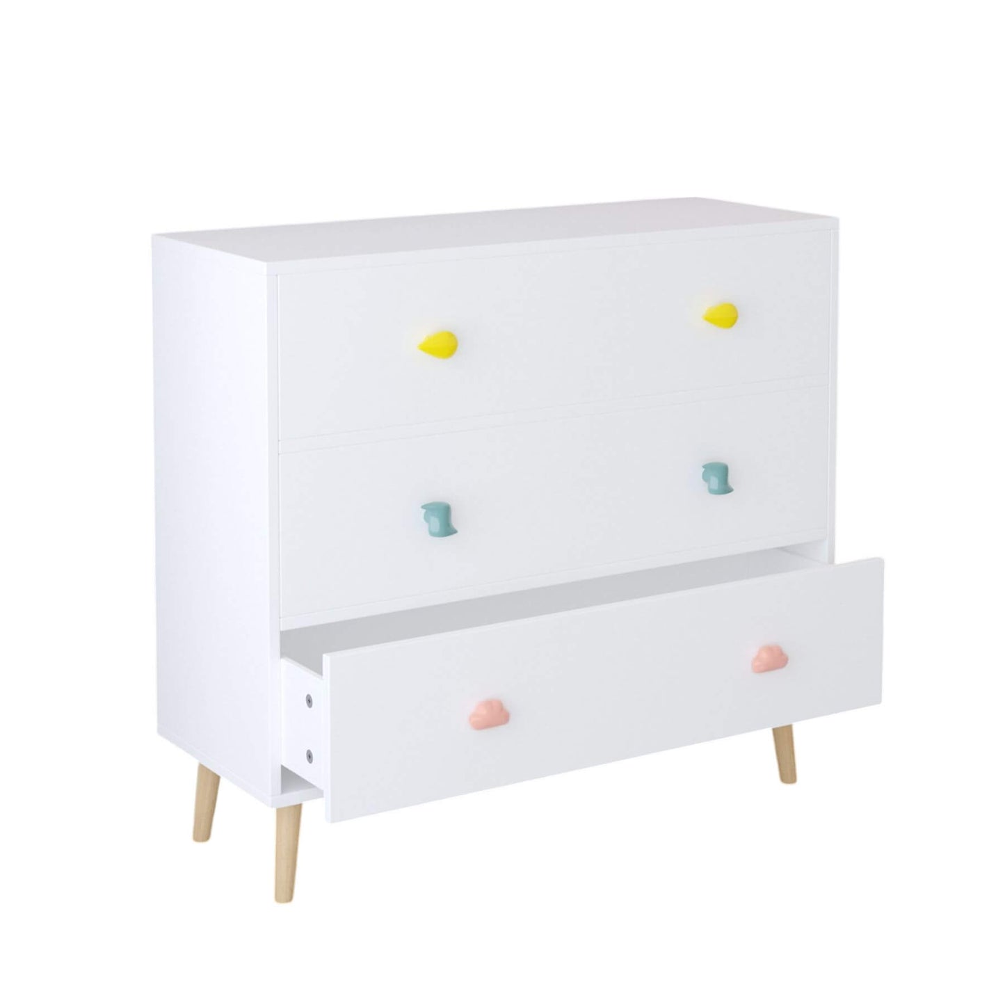 MOONRIVER Kids 3 Drawer Dresser - White