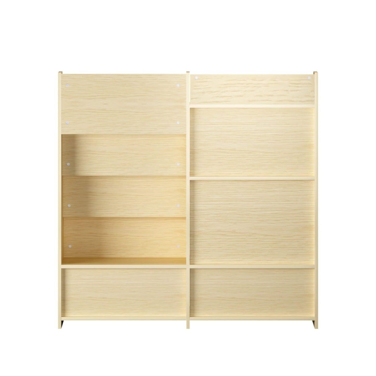 Back view of MOONRIVER Kids Multifunctional 4 Tier Wooden Kids Book Shelf - Natural