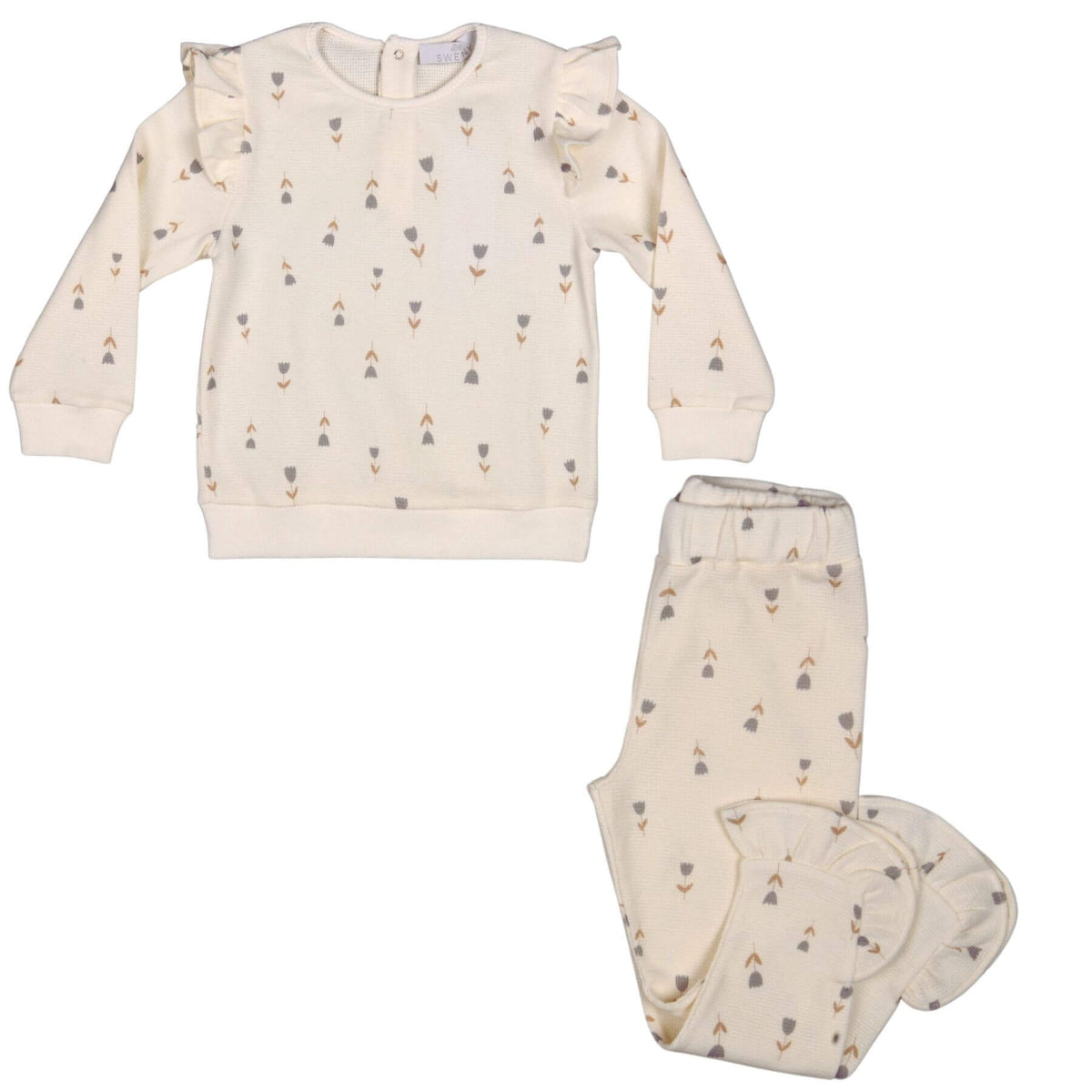 SONIA Girls Tulip Waffle Cotton Leggings Set