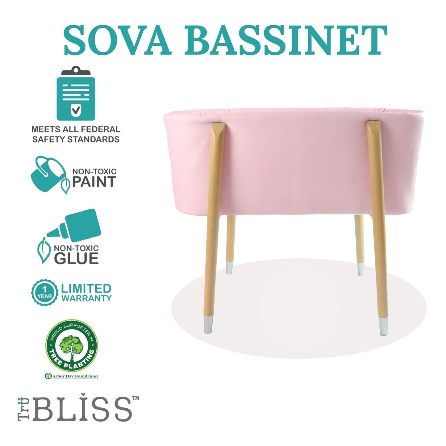 TruBliss SOVA Bassinet Pink