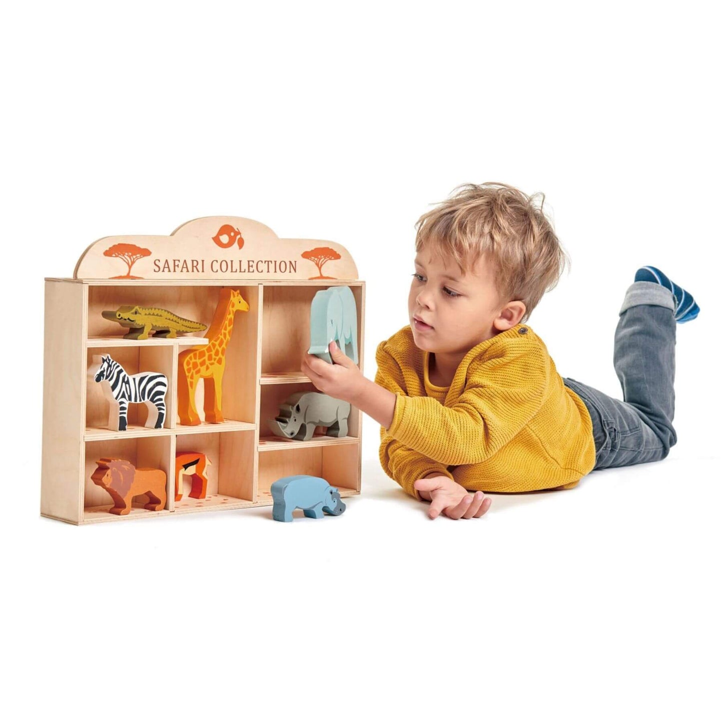 Child playing with Tender Leaf Safari Collection