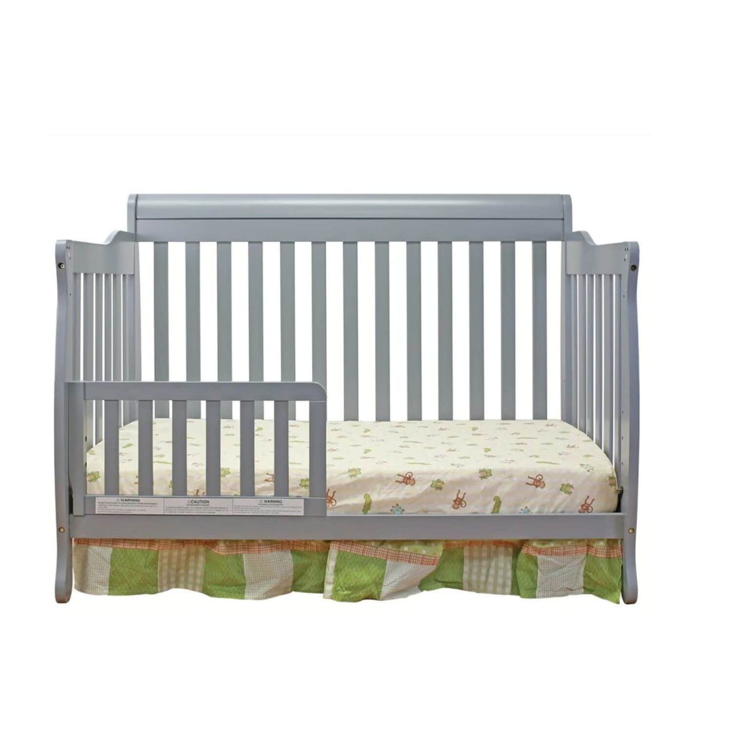 AFG Alice 4-in-1 Baby Crib with Guardrail Gray