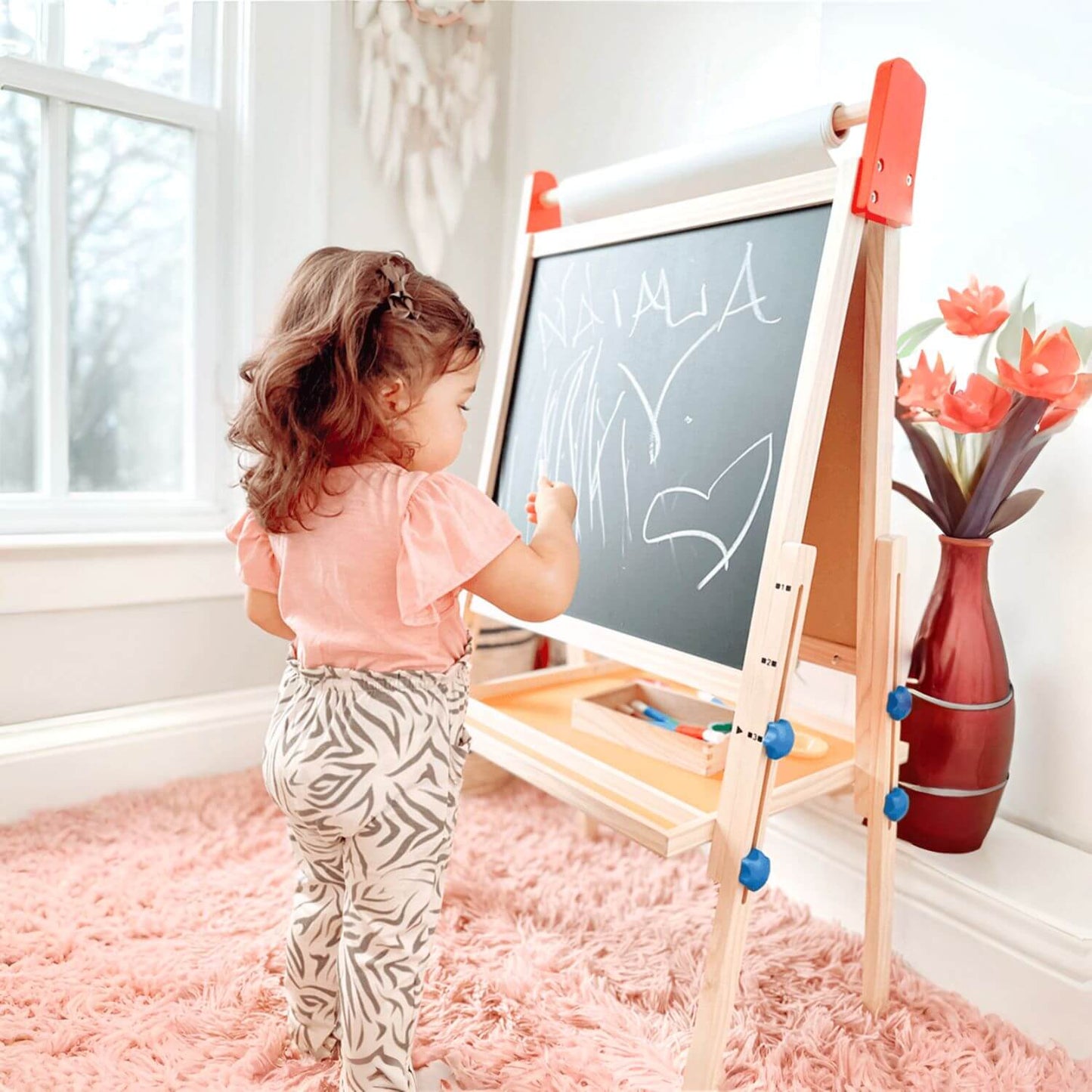 Girl Drawing Tiny Land® 3-in-1 Art Easel for Kids