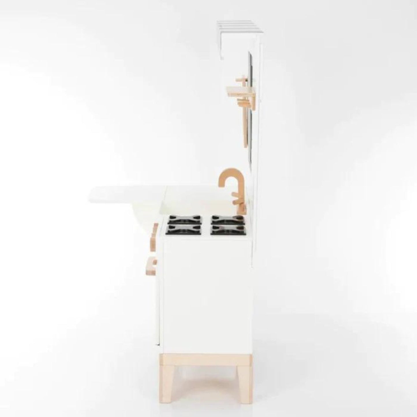 2MamaBees Aviana Gourmet Play Kitchen - Side View w/ Extended Counter
