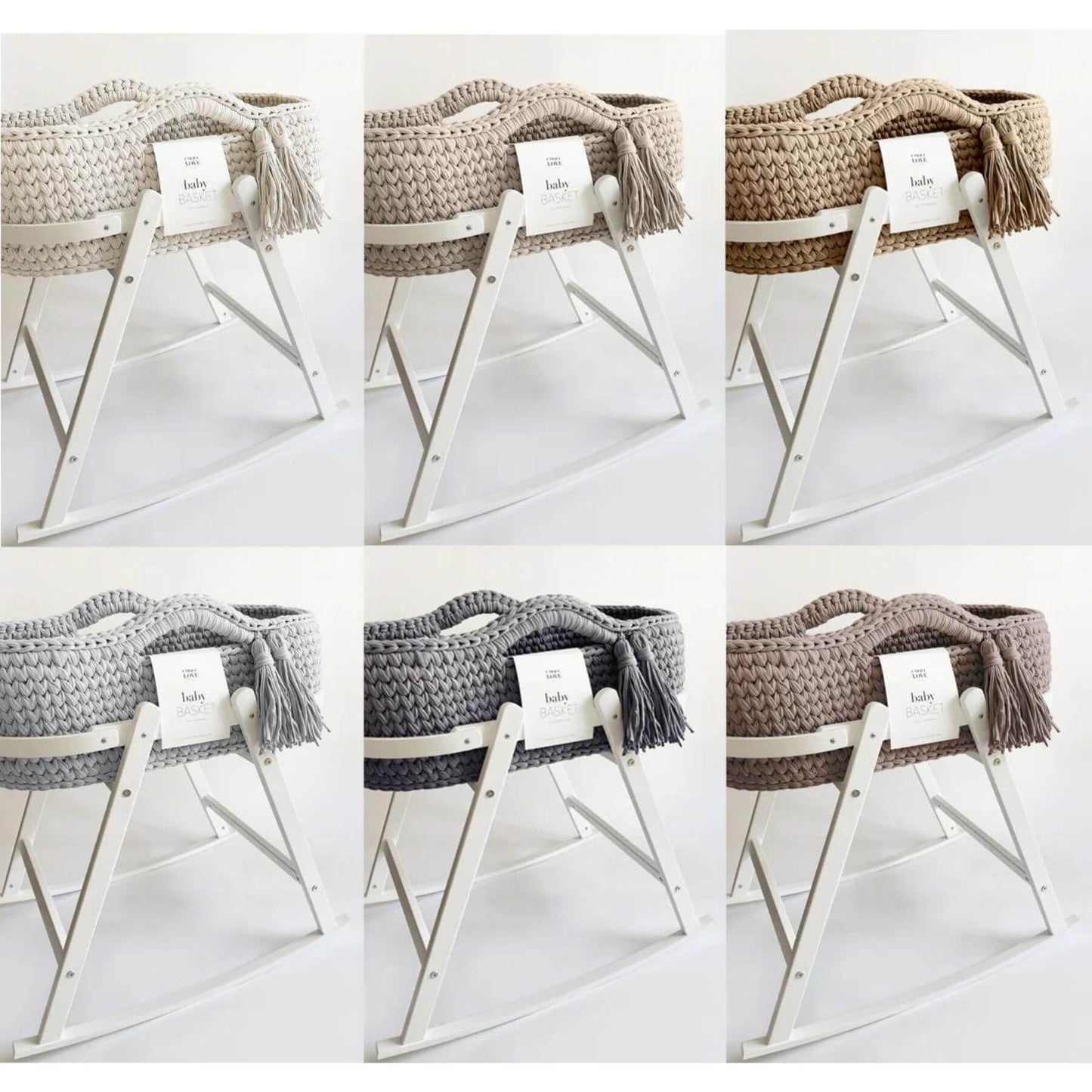 Unique Love Design Baby Cradle w/ Baby Basket in 6 Colors
