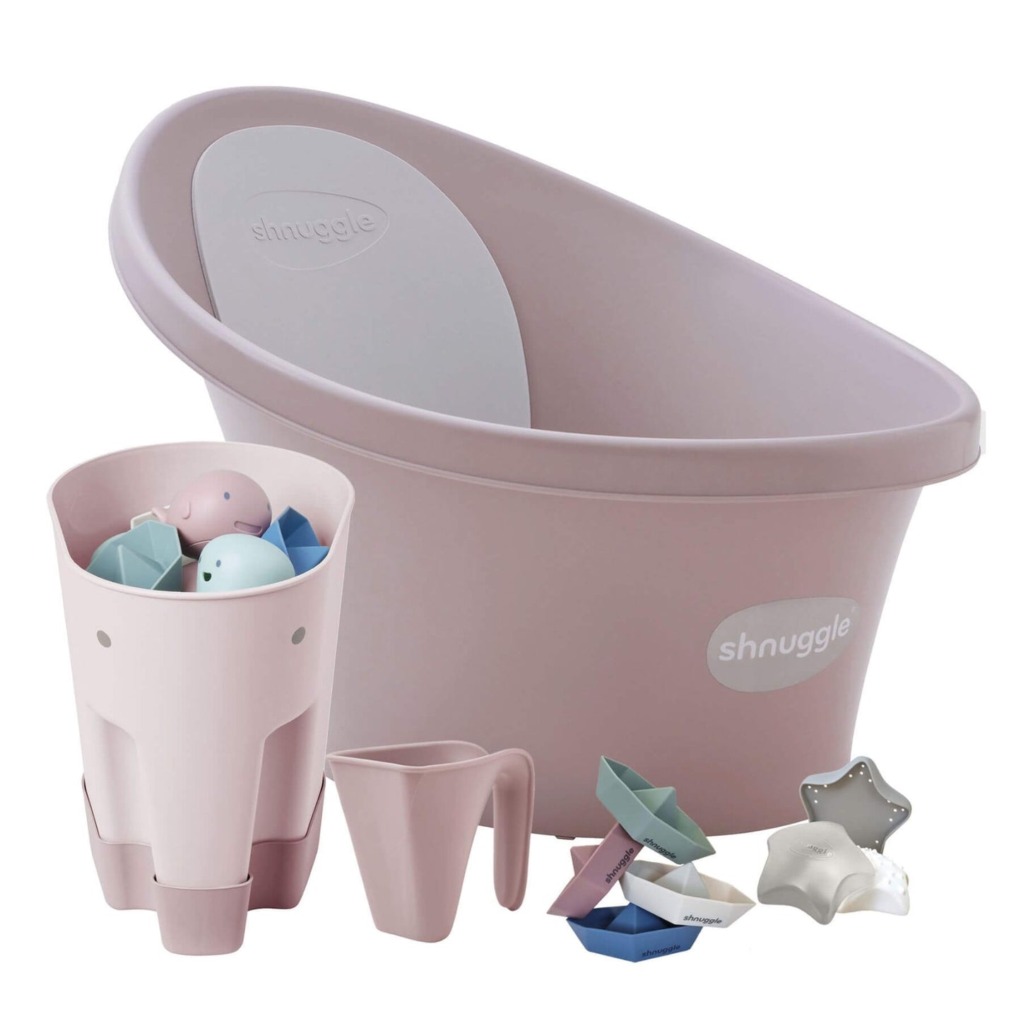 Shnuggle Newborn Bundle: Baby Bath & Accessories Bundle - Blossom