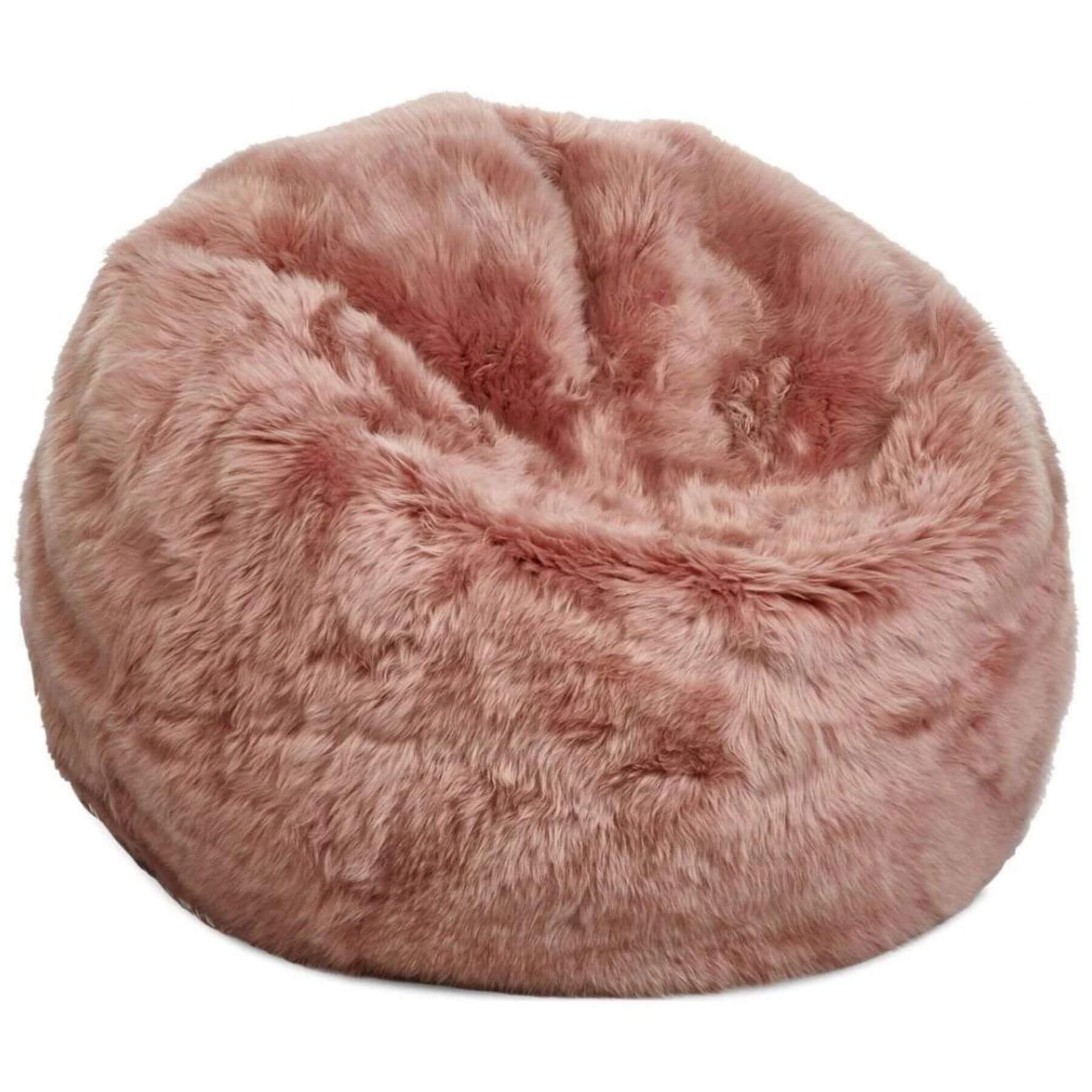 Bean Bag Chair, New Zealand Sheepskin, Rosa