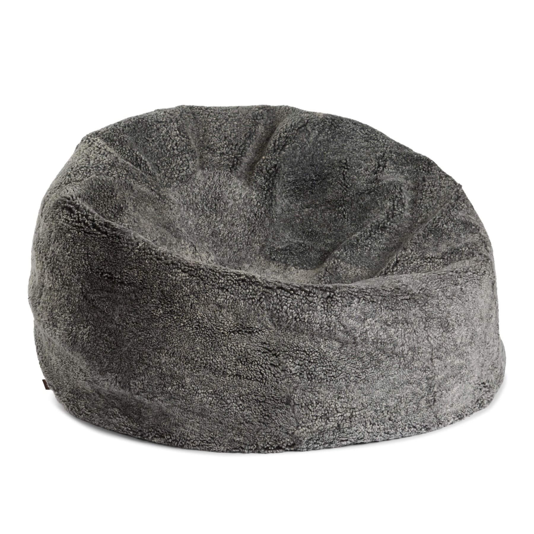 Bean Bag Chair, New Zealand Sheepskin, SW Curly, Graphite