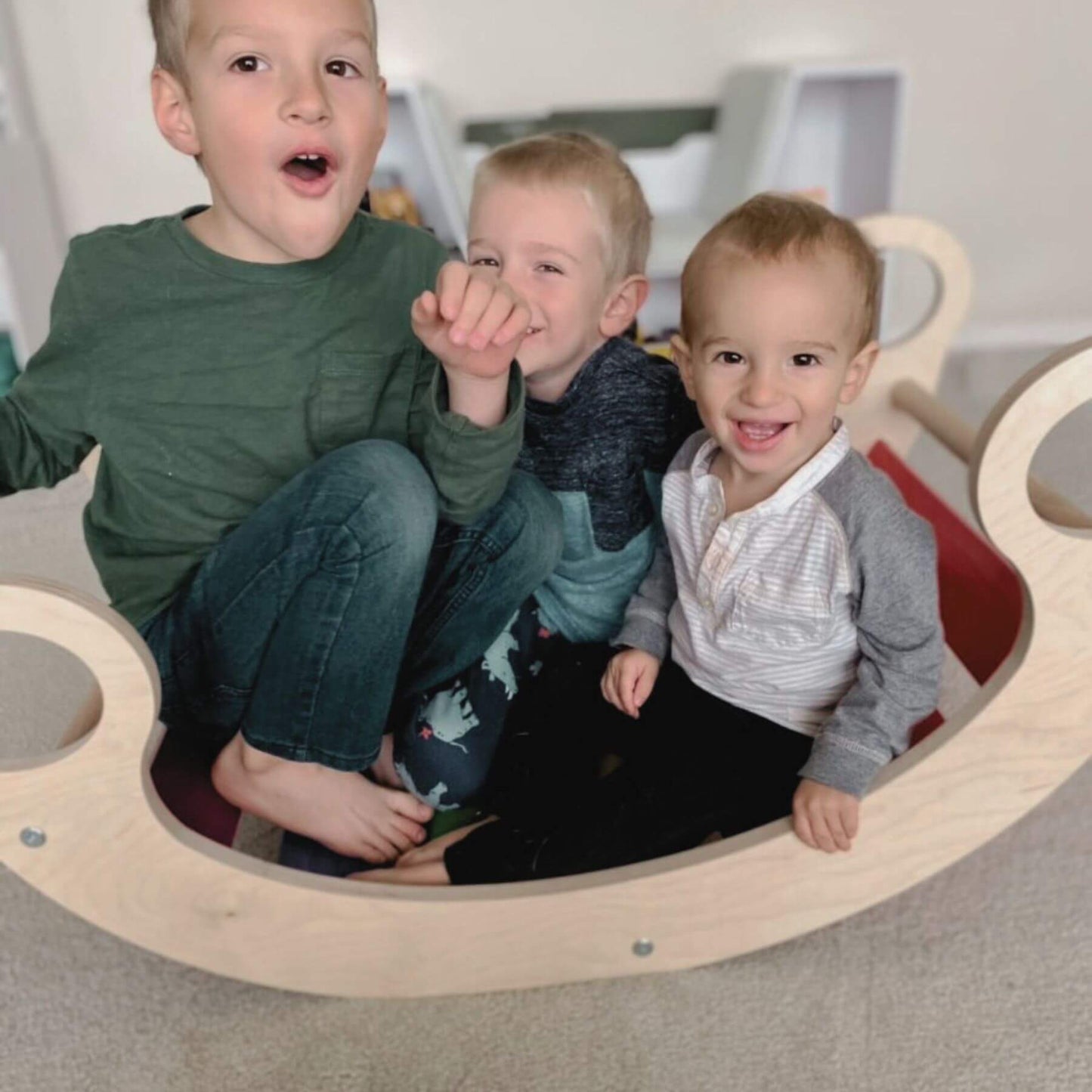 Kids Sitting on Bunny Hopkins Climbing Arch Blush
