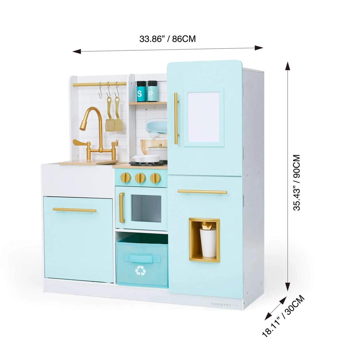 Teamson Kids Biscay Delight Classic Play Kitchen Mint