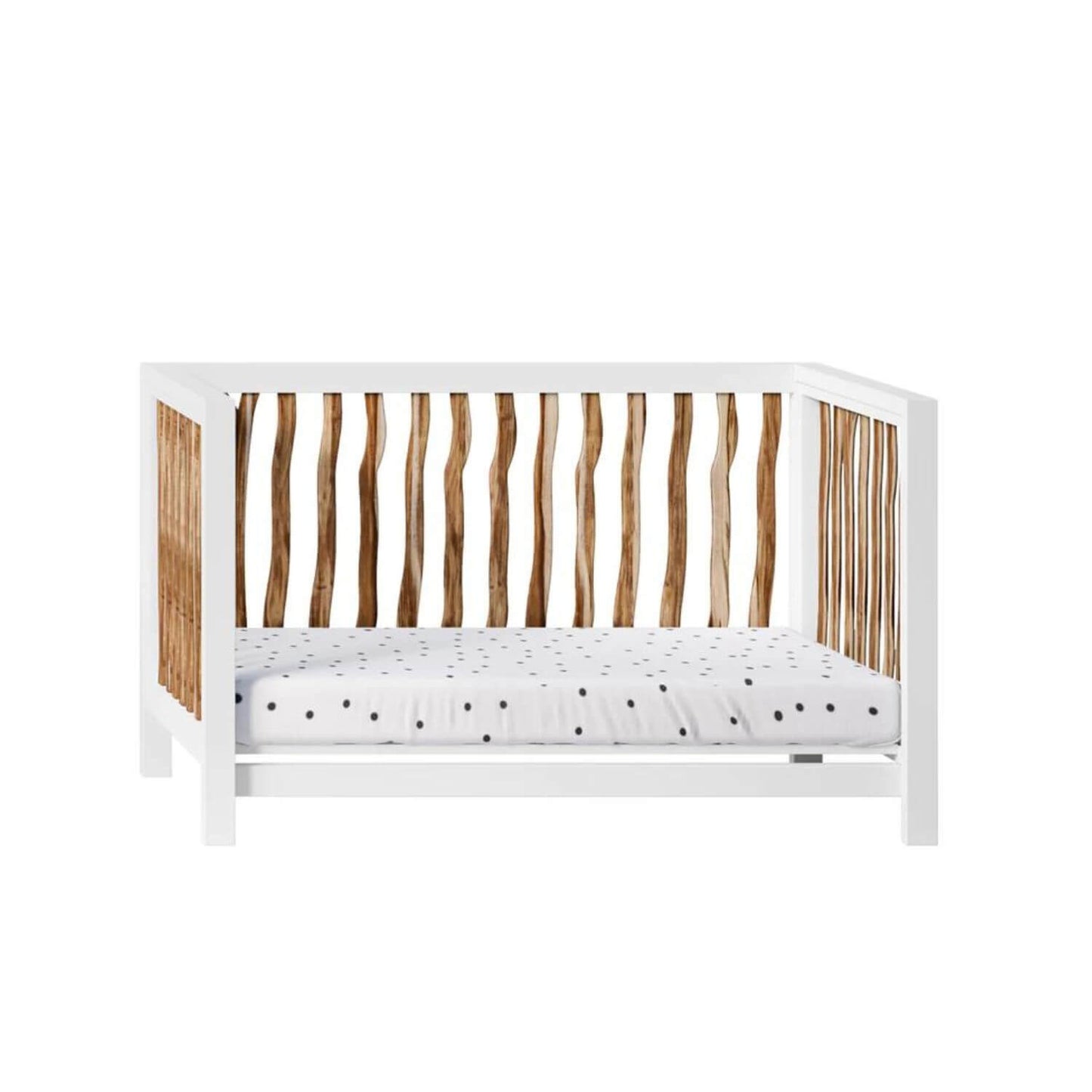 Milk Street Branch 4-in-1 Convertible Crib Acacia with Snow - Converted to a Daybed