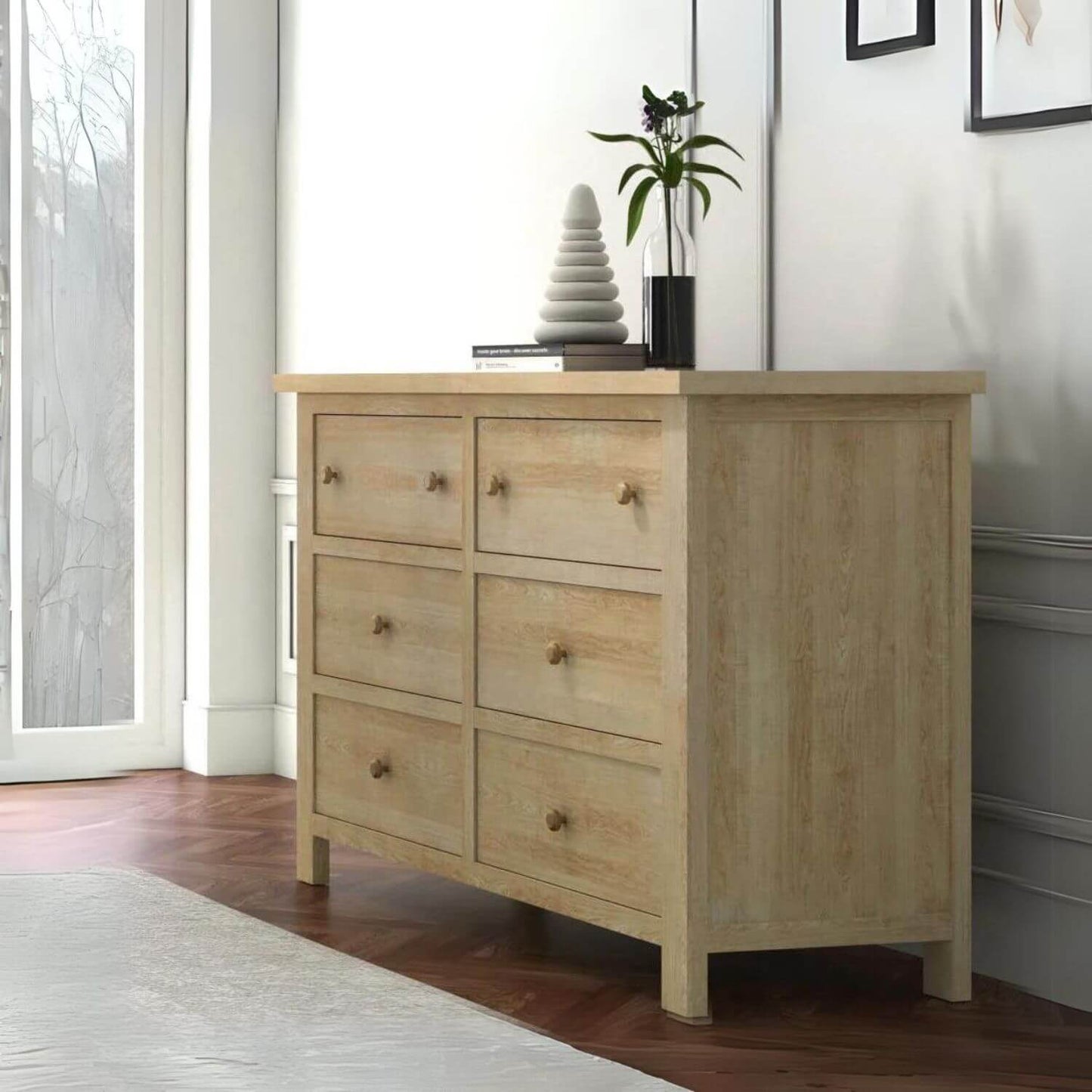Milk Street Branch 6 Drawer Double Dresser Natural - Lifestyle