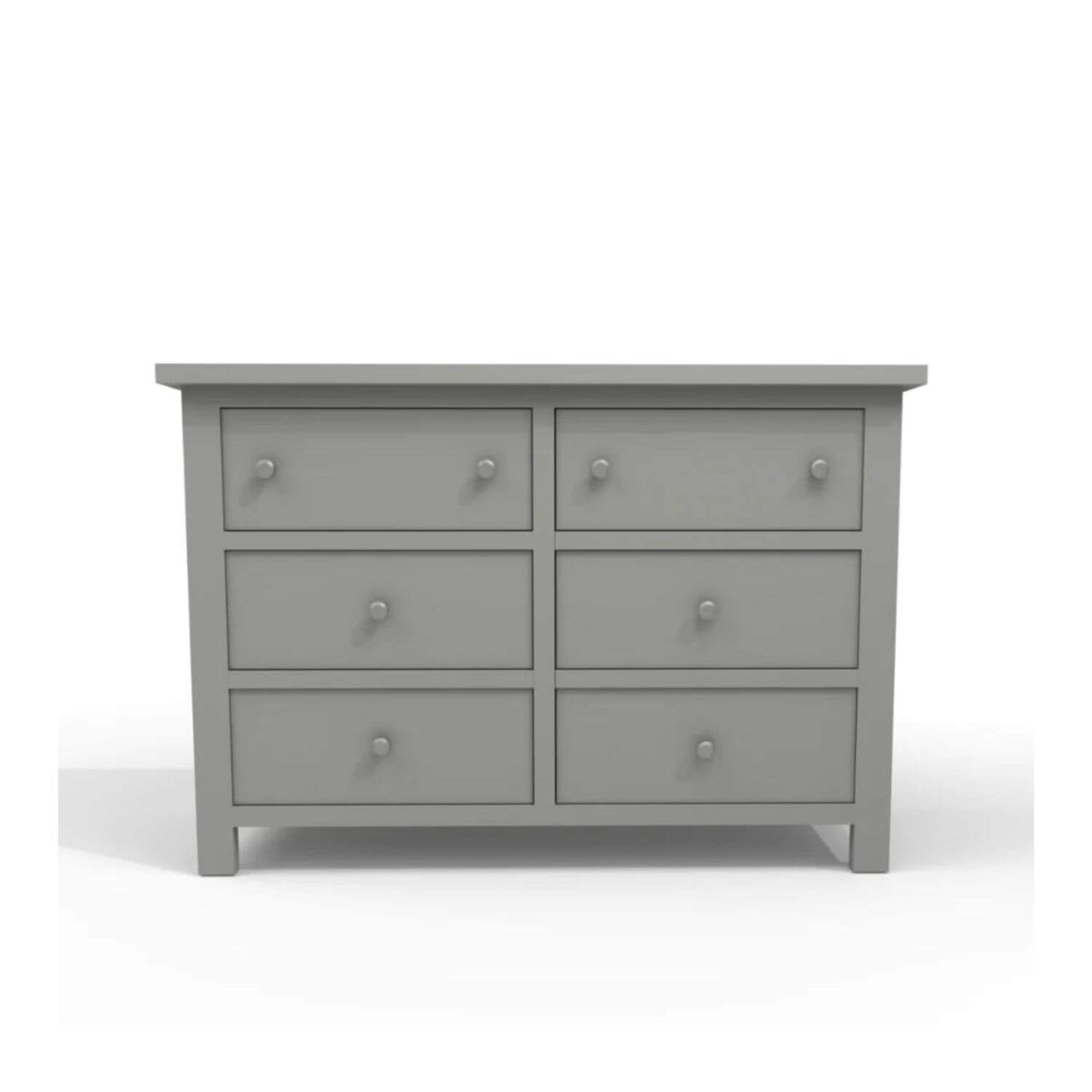 Milk Street Branch 6 Drawer Double Dresser Stone Grey
