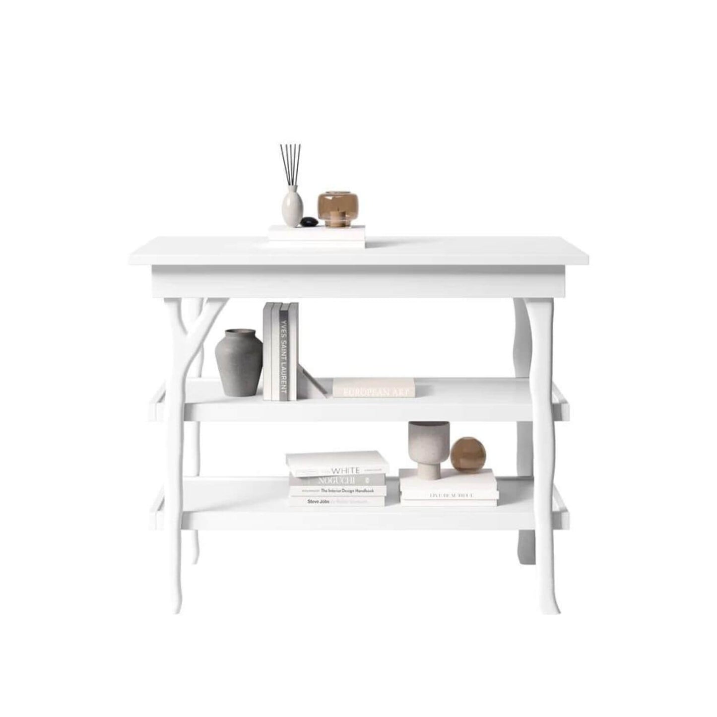 Milk Street Branch Open Shelf Changing Table Snow