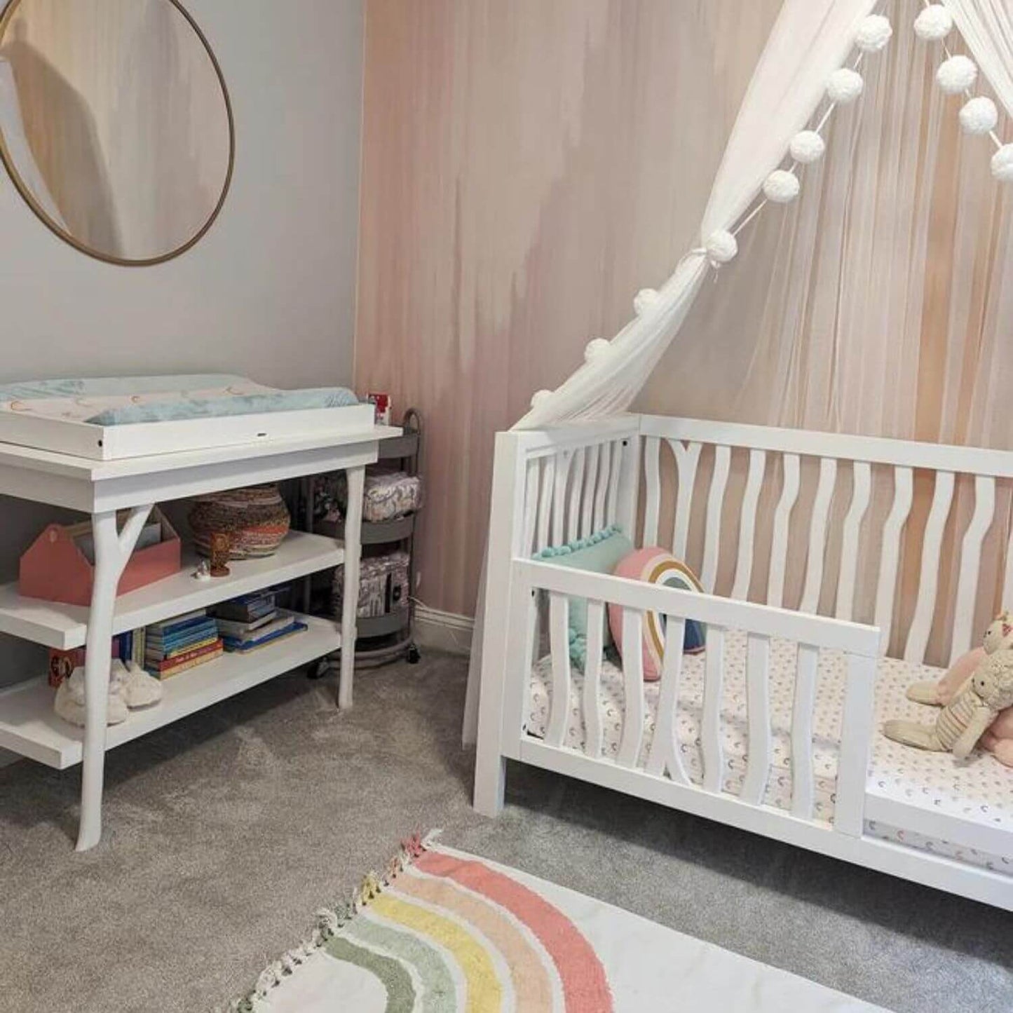 Milk Street Branch Open Shelf Changing Table Snow - Lifestyle