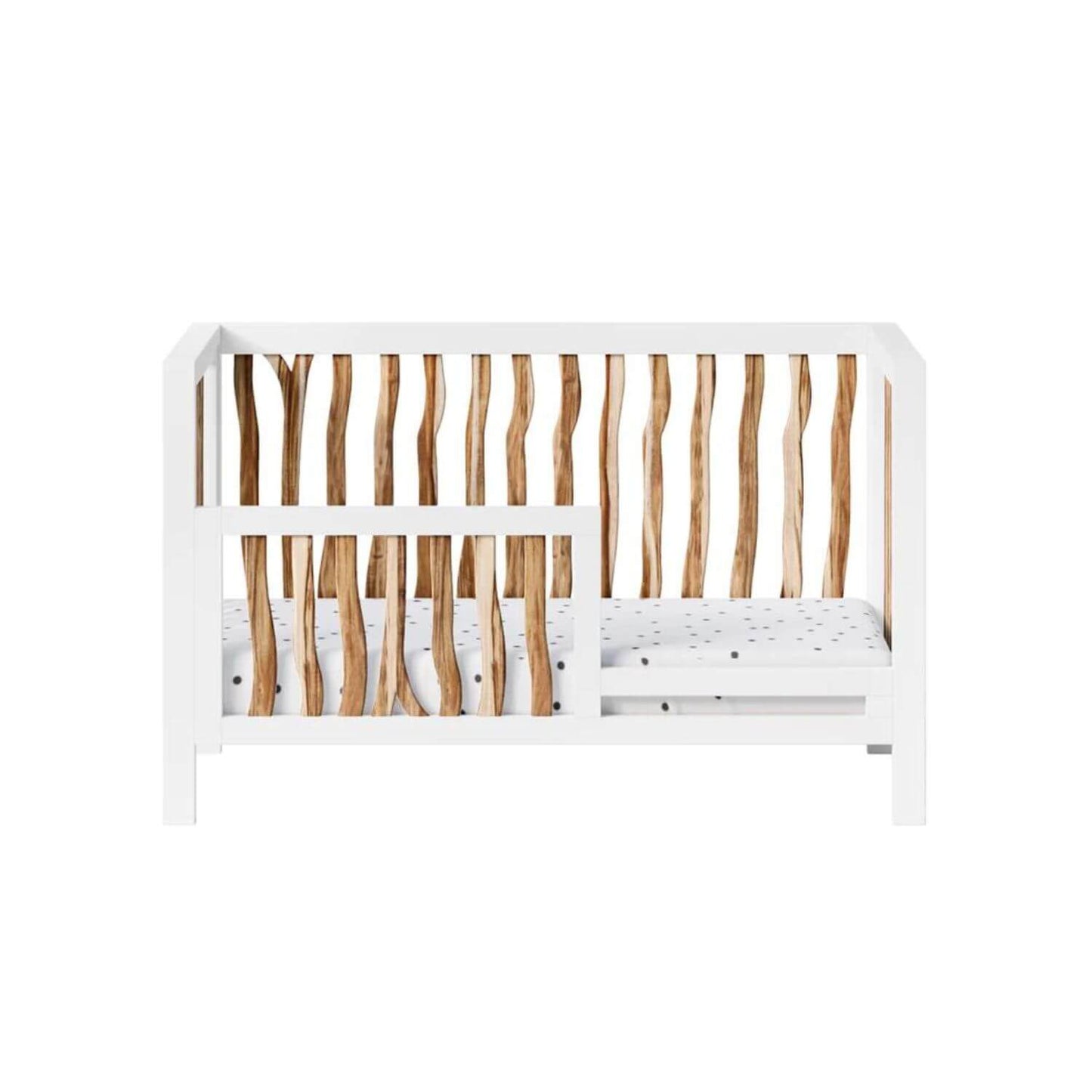 Milk Street Baby Branch Toddler Bed Conversion Kit Acacia with Snow