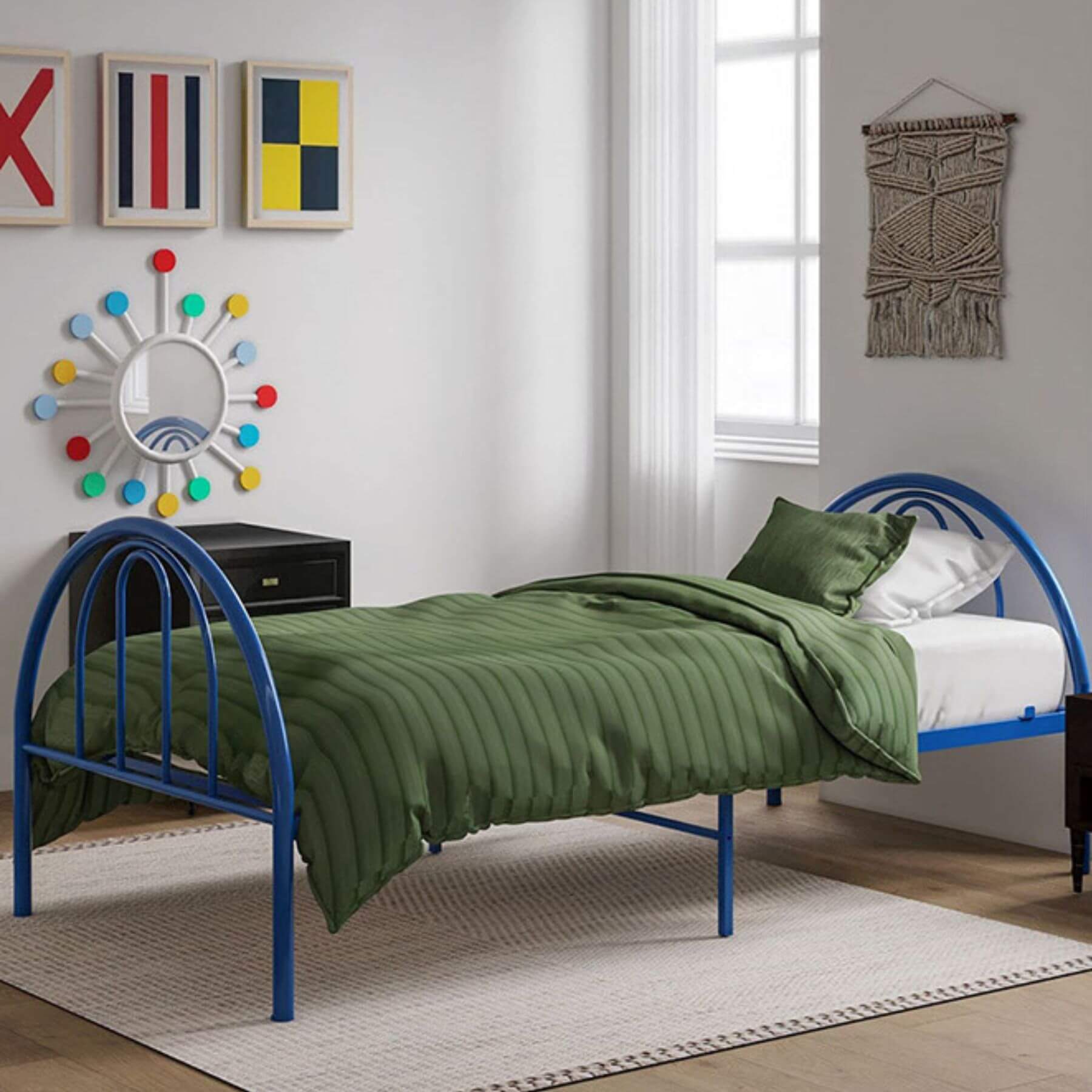 Busy Kids Brooklyn Metal Twin Bed Blue