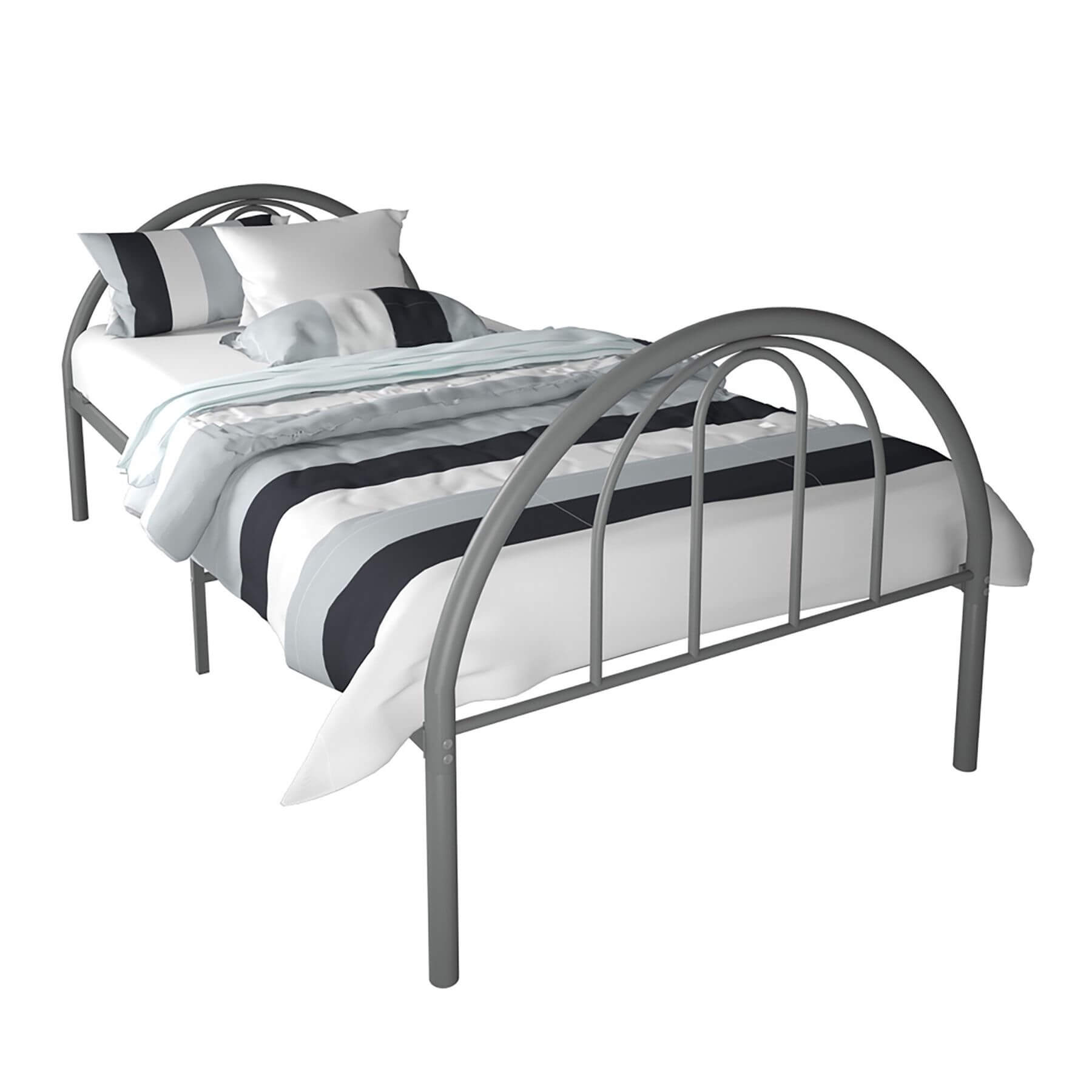 Busy Kids Brooklyn Metal Twin Bed Earl Grey