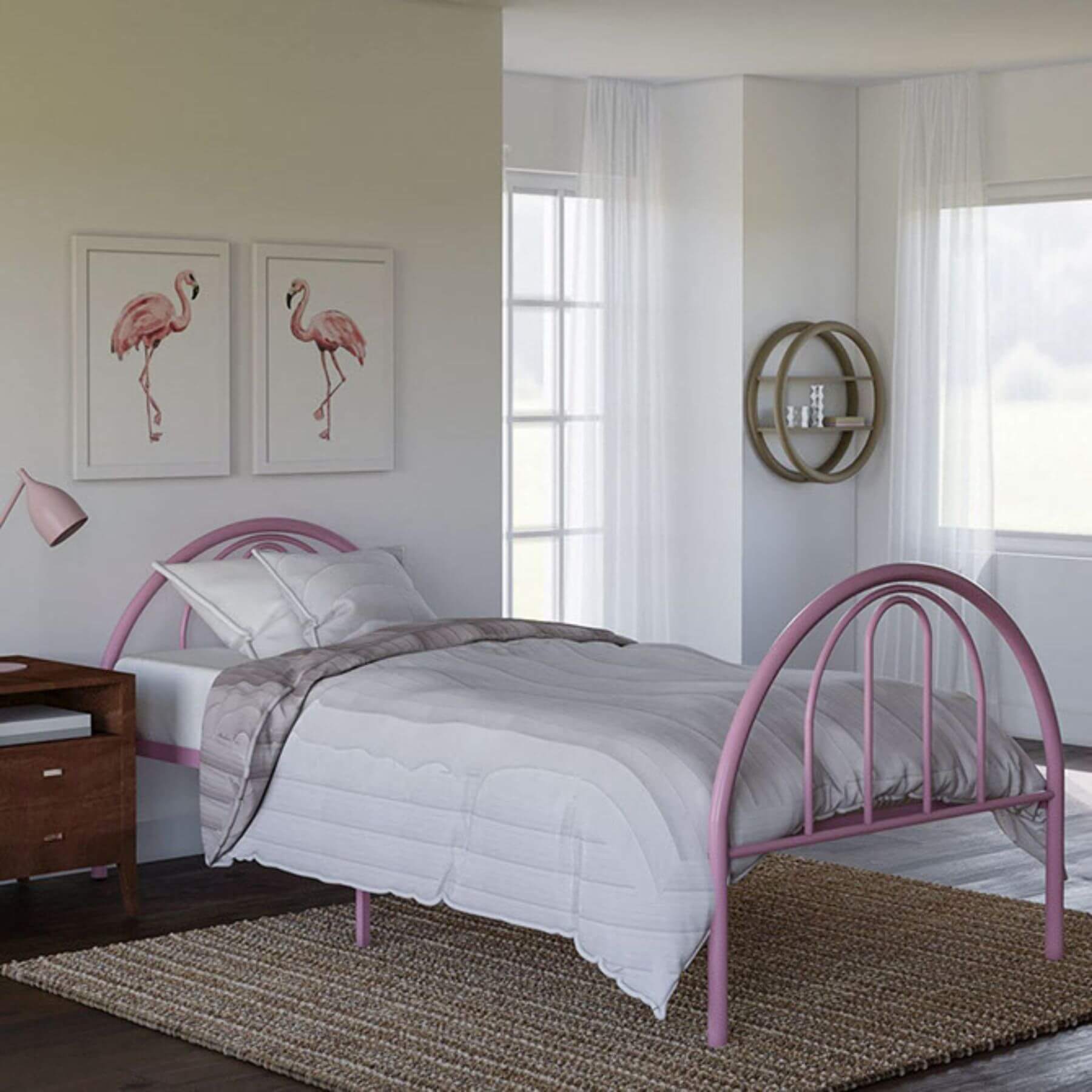 Busy Kids Brooklyn Metal Twin Bed Pink