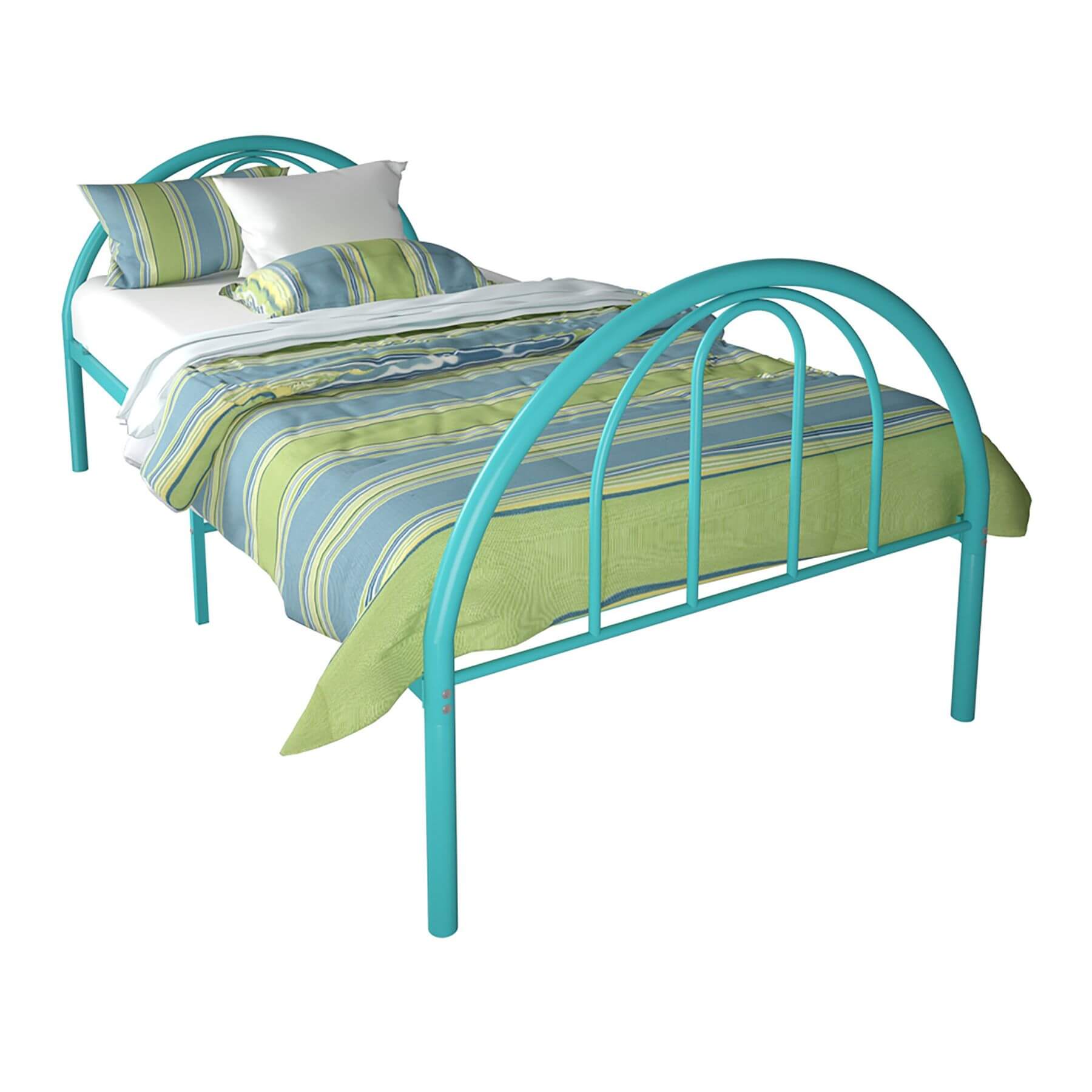 Busy Kids Brooklyn Metal Twin Bed Turquoise