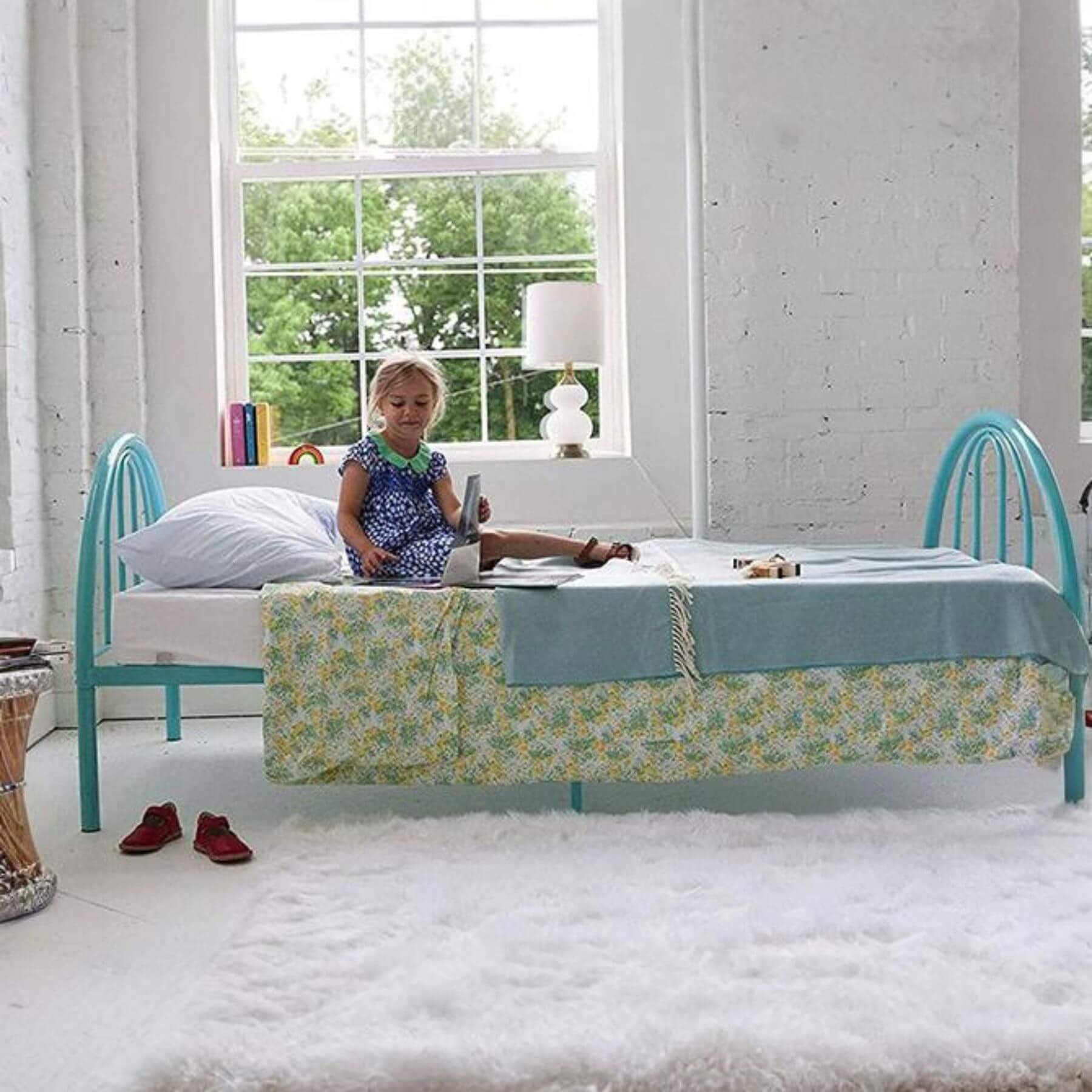 Busy Kids Brooklyn Metal Twin Bed Turquoise