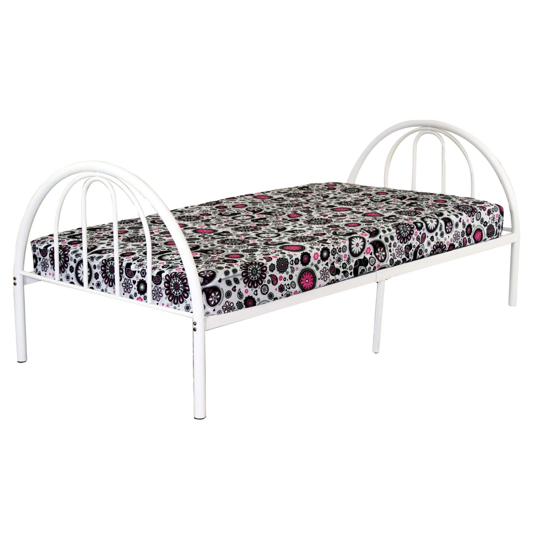 Busy Kids Brooklyn Metal Twin Bed White