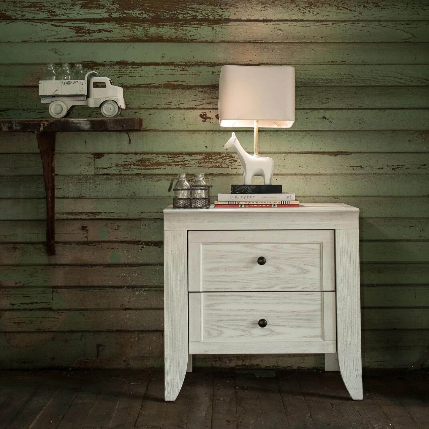 Milk Street Baby Cameo 2 Drawer Nightstand Steam - Lifestyle
