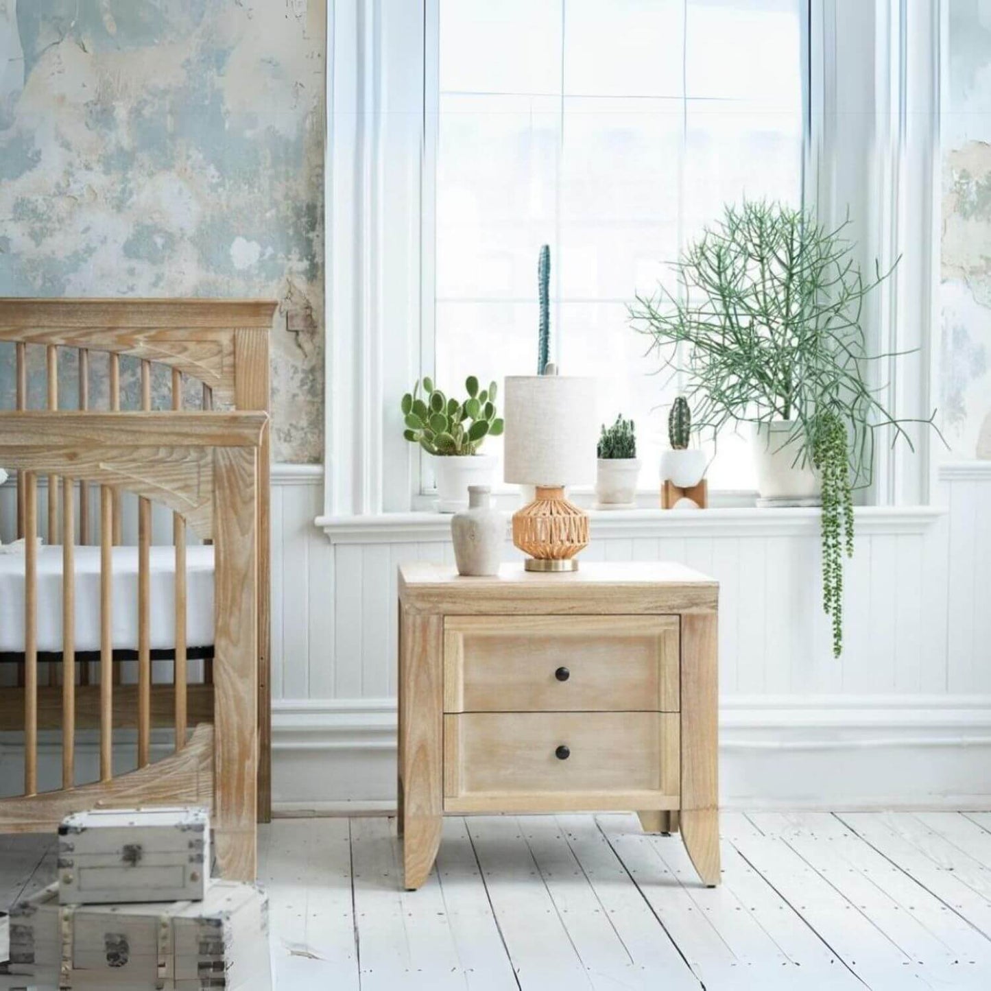Milk Street Baby Cameo 2 Drawer Nightstand Toast - Lifestyle