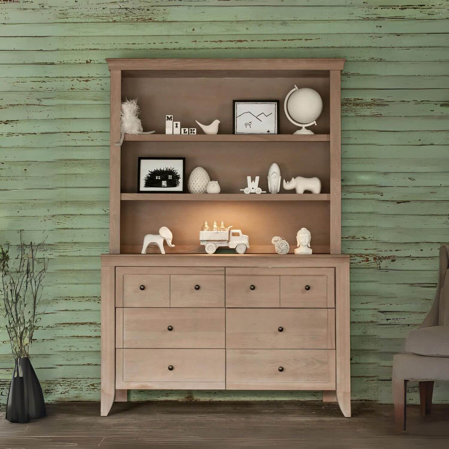 Milk Street Baby Cameo Hutch/Bookcase Toast - Lifestyle