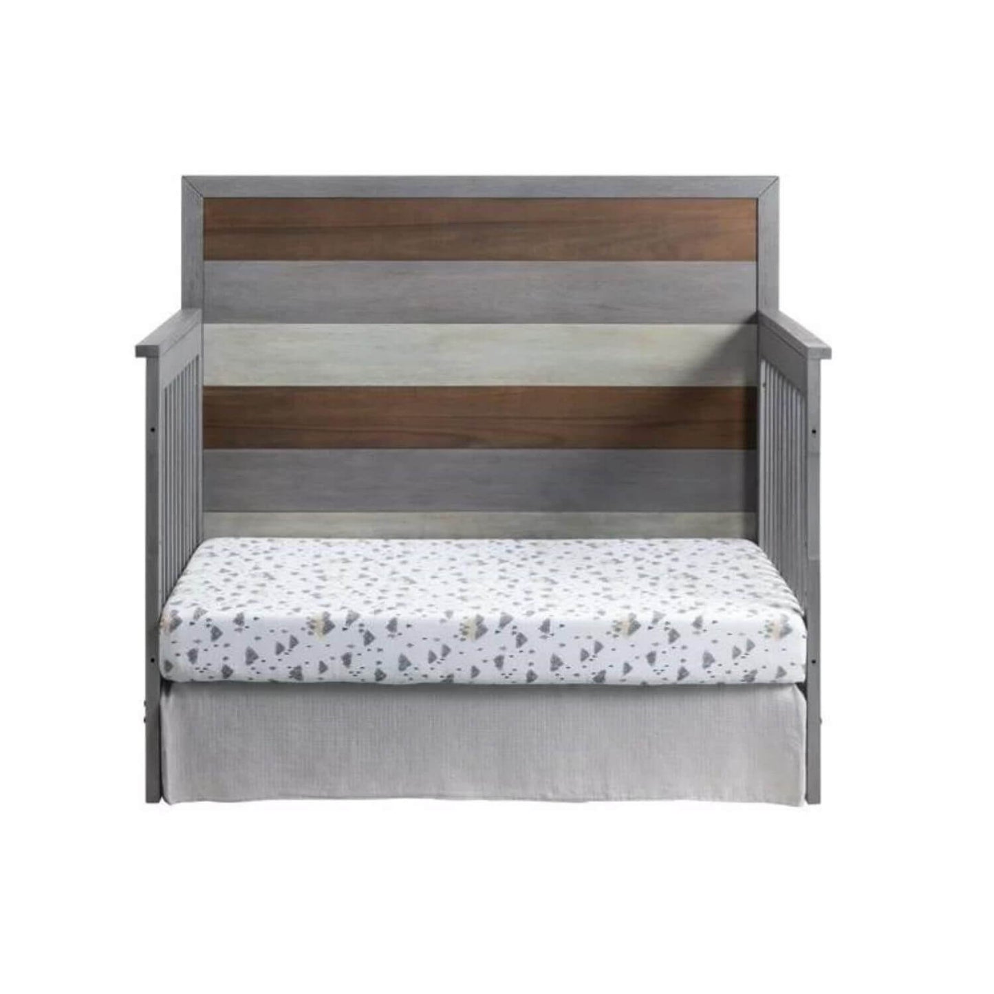 Soho Baby Cascade 4-in-1 Convertible Crib | Multi Tone Gray - front view of daybed