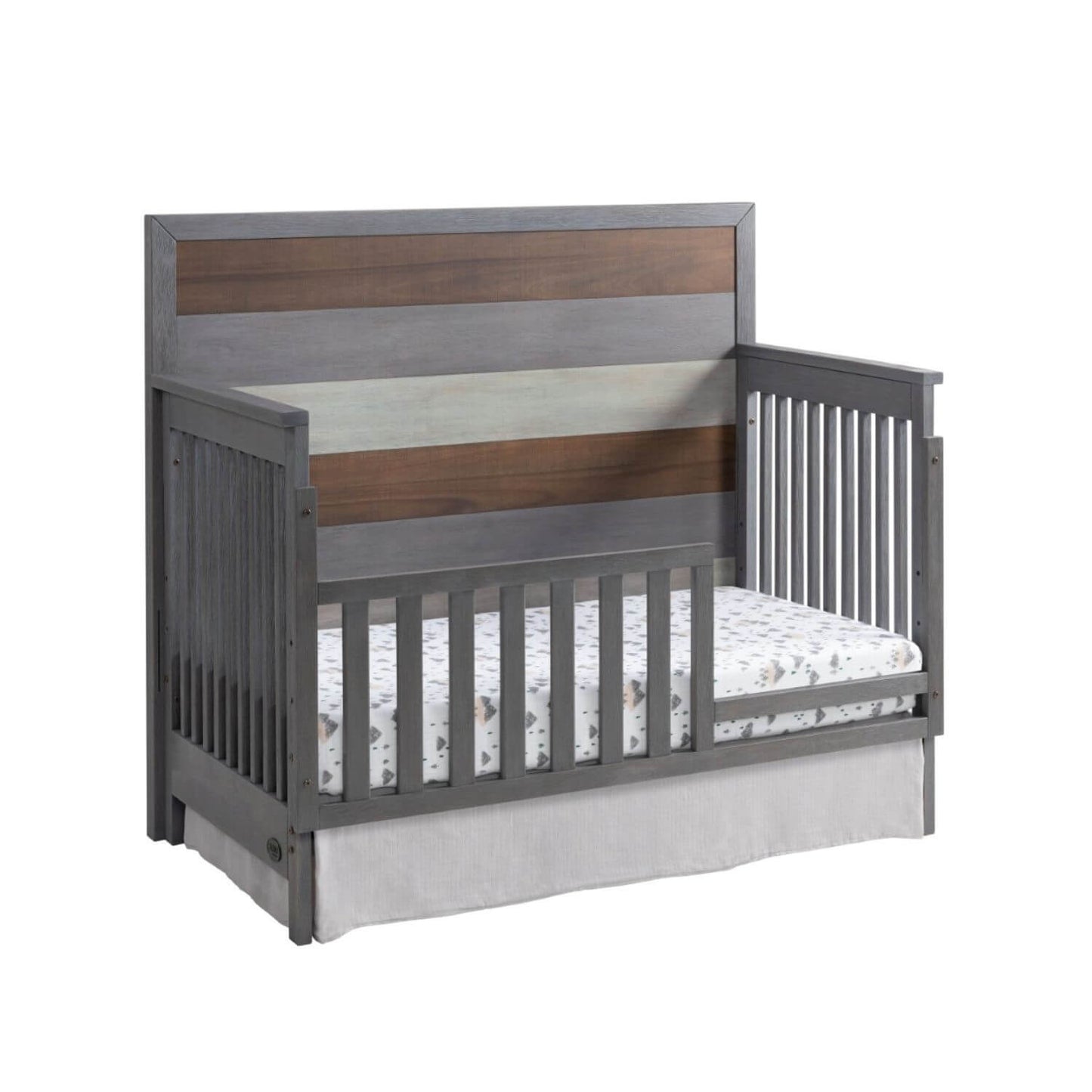 Soho Baby Cascade 4-in-1 Convertible Crib | Multi Tone Gray - toddler bed