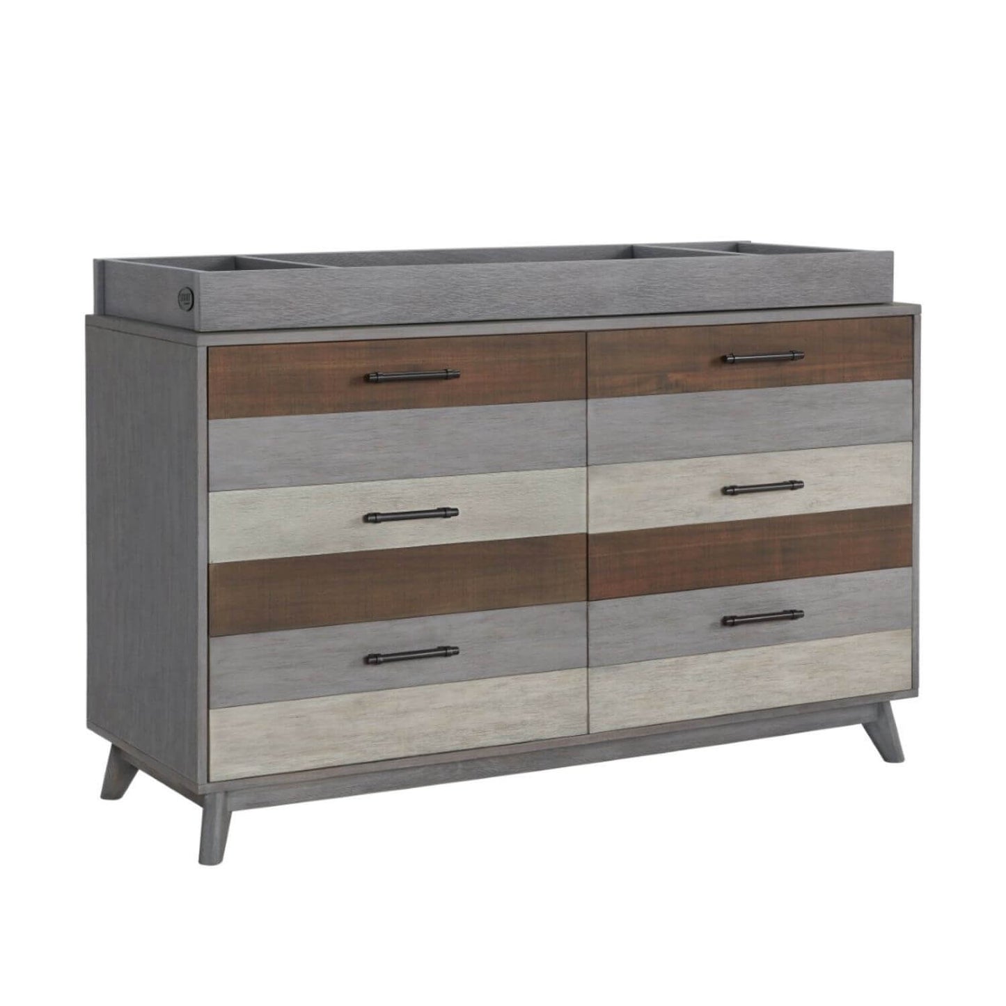 Soho Baby Cascade 6-Drawer Dresser | Milti Tone Gray - added changing topper