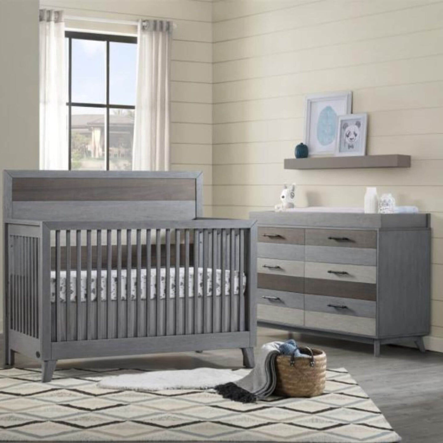 Soho Baby Cascade 6-Drawer Dresser | Milti Tone Gray - lifestyle