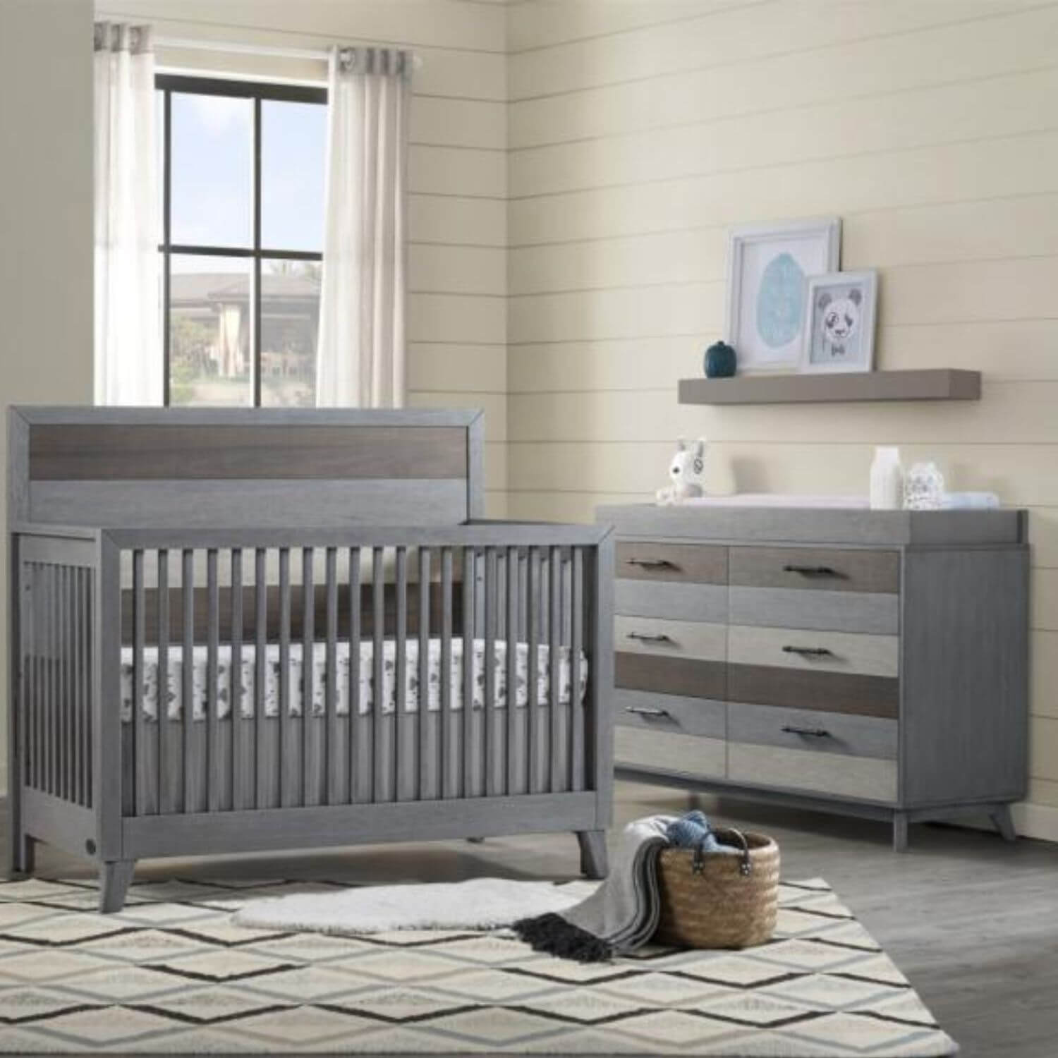 Soho Baby Cascade 6-Drawer Dresser | Milti Tone Gray - lifestyle